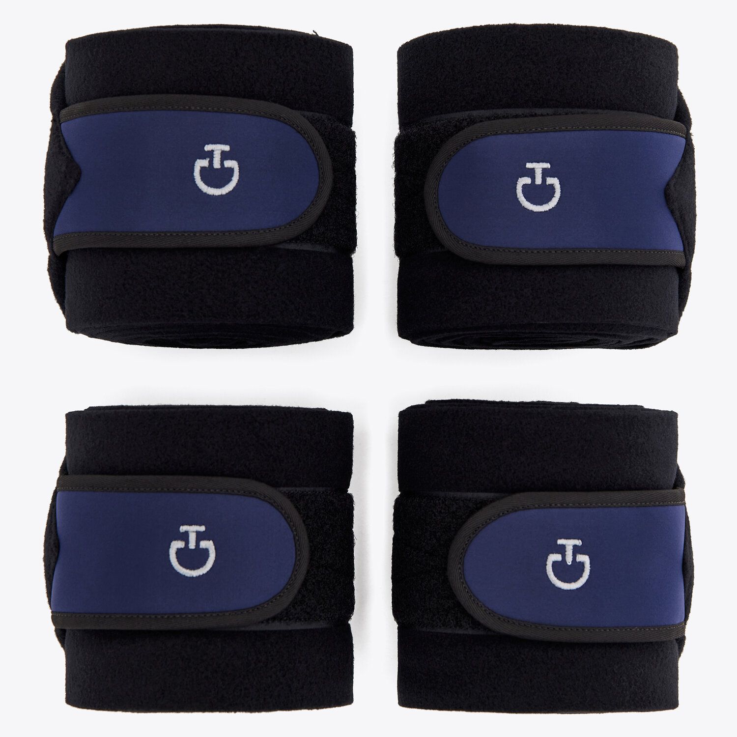 Cavalleria Toscana Set of 4 jersey and fleece bandages BLACK/SMOKEY BLUE-4
