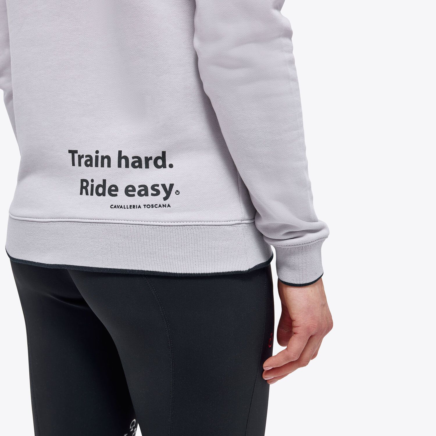 Cavalleria Toscana Women's Train Hard Ride Easy Sweatshirt LIGHT GREY-4