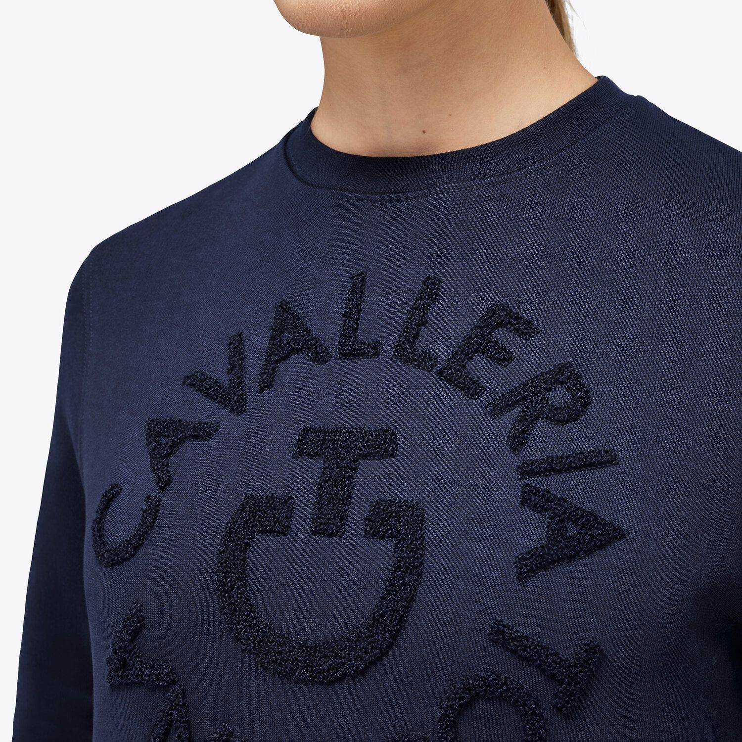 Cavalleria Toscana Women's sweatshirt with sponge logo SMOKEY BLUE-4