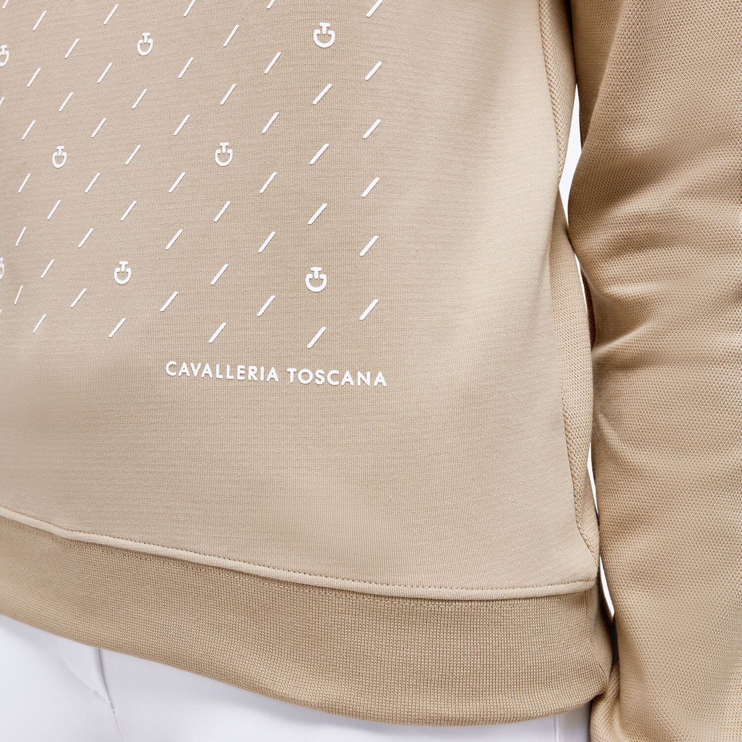 Cavalleria Toscana Women’s piqué cotton sweatshirt BEIGE-3