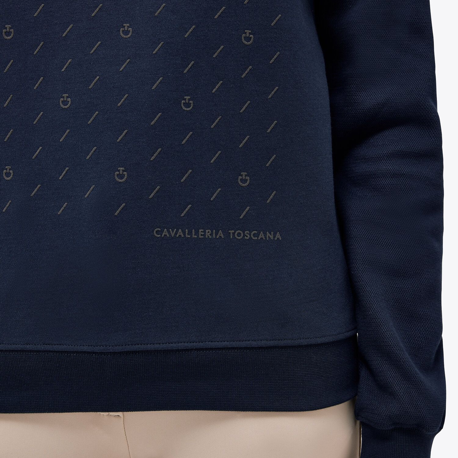 Cavalleria Toscana Women’s piqué cotton sweatshirt OCEAN BLUE-3