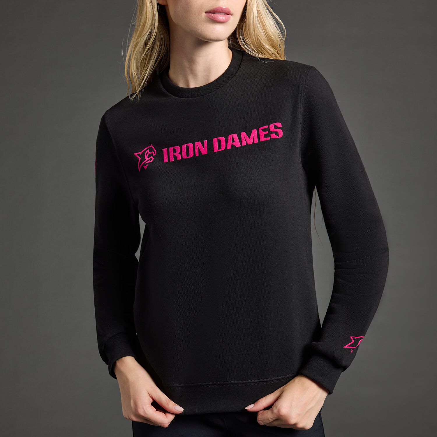 Cavalleria Toscana Women's sweatshirt CT x Iron Dames BLACK / PINK-2