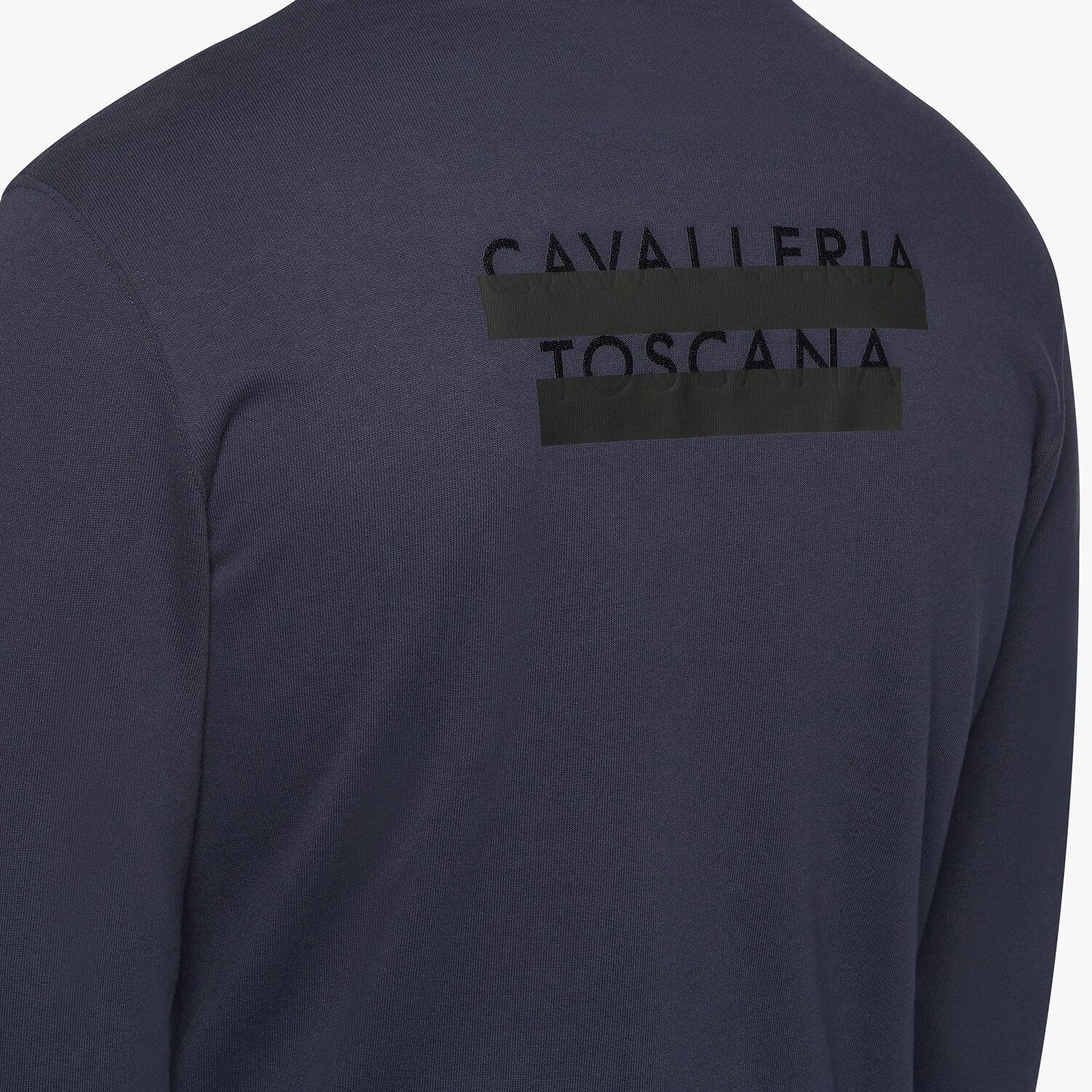 Cavalleria Toscana Men's Sweatshirt with Front Zipper NAVY-4