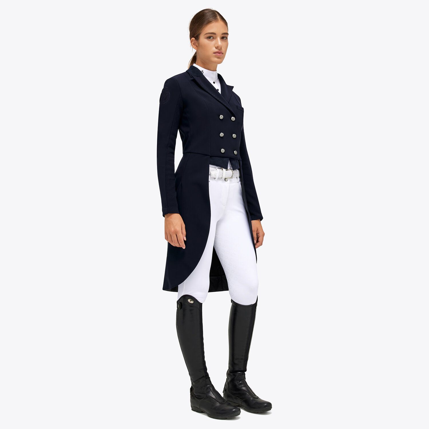 Cavalleria Toscana Women's tailcoat with covered b NAVY-2