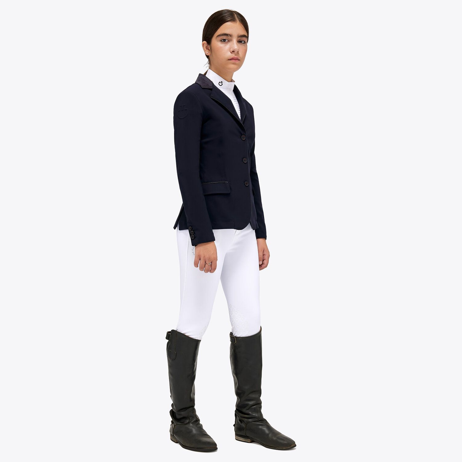 Cavalleria Toscana Girl's competition riding jacket. NAVY-2