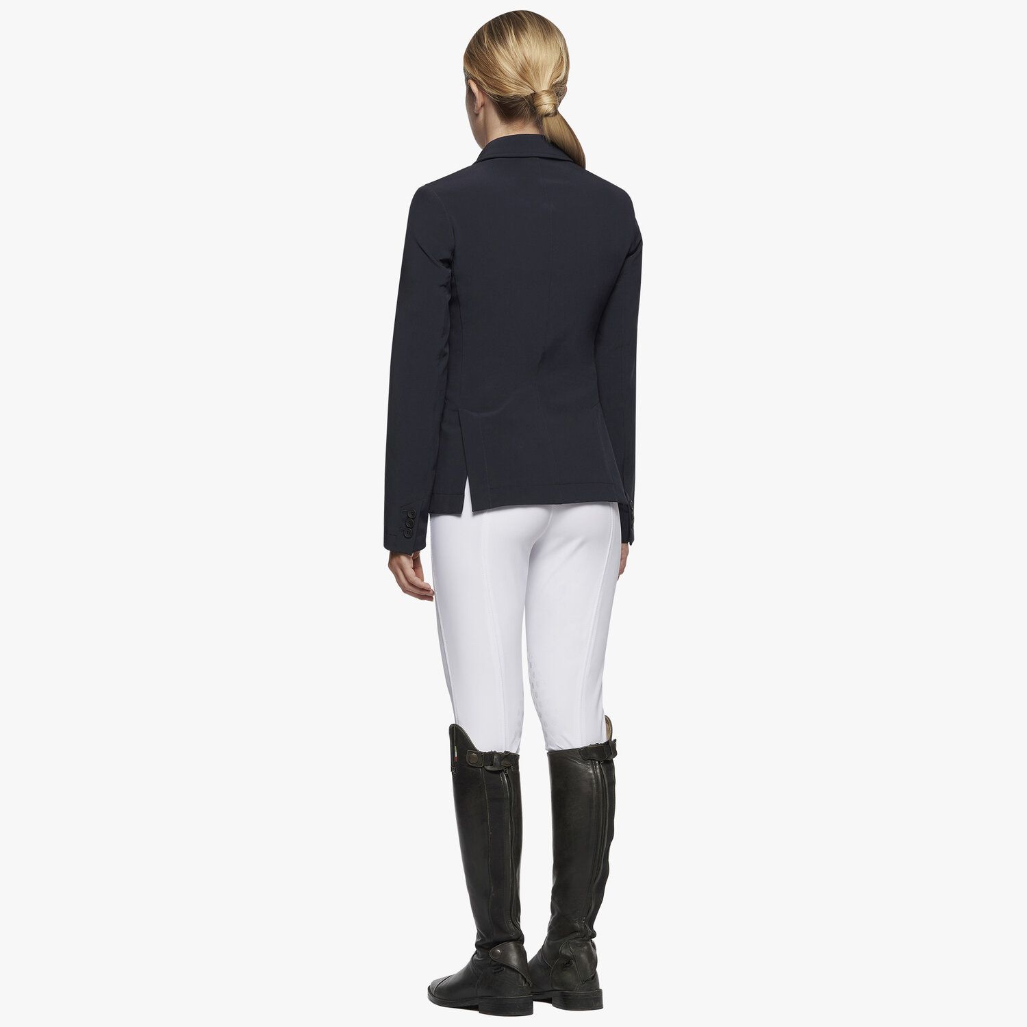 Cavalleria Toscana FISE Girl's competition jacket with alcantara collar FISE NAVY-3