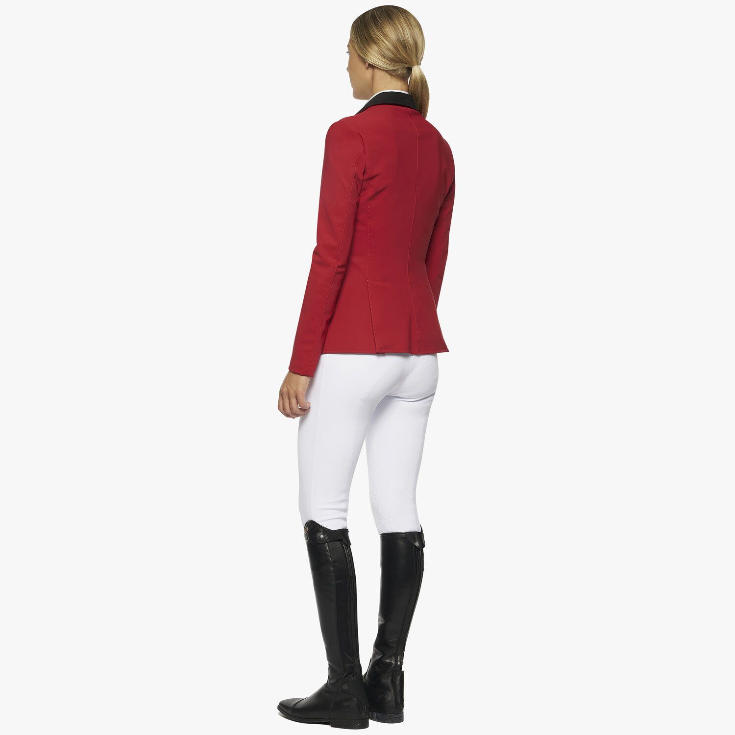 Cavalleria Toscana Women's zip and buttons riding jacket RED-5