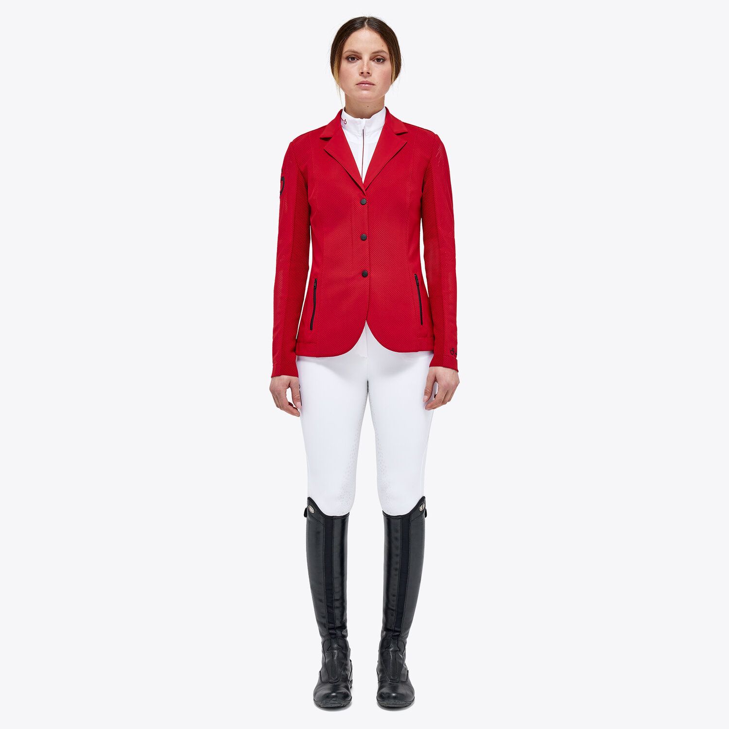 Cavalleria Toscana Women's competition riding jacket embroidery RED-1