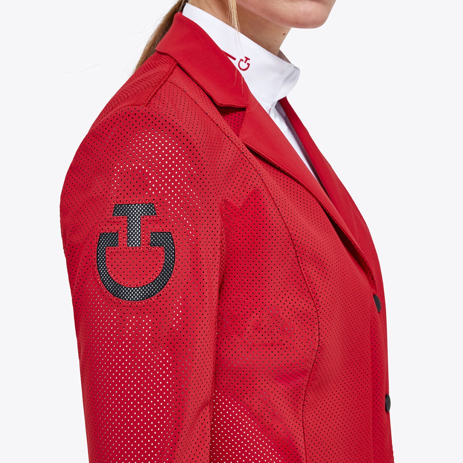 Cavalleria Toscana Women's competition riding jacket embroidery RED-5