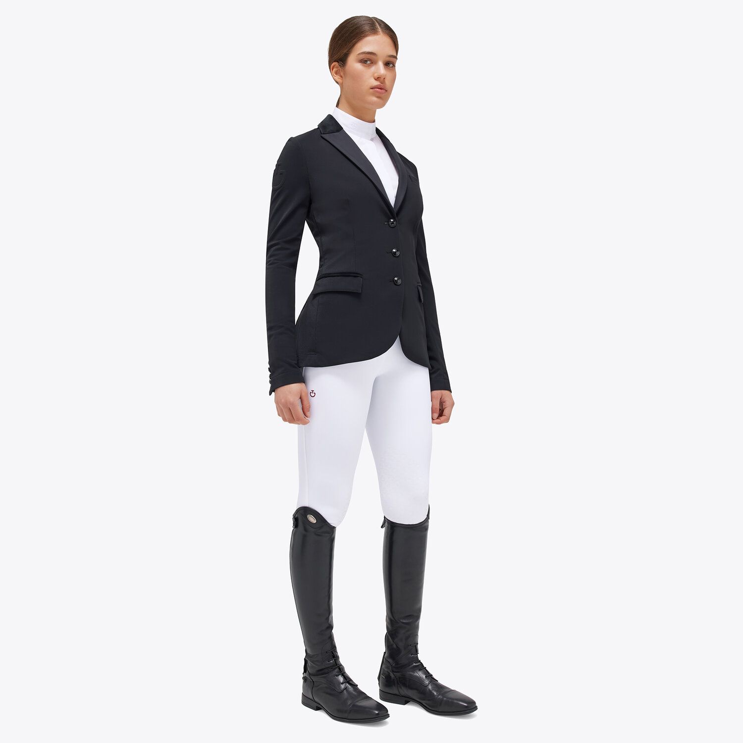 Cavalleria Toscana Women's competition riding jacket embroidery BLACK-1