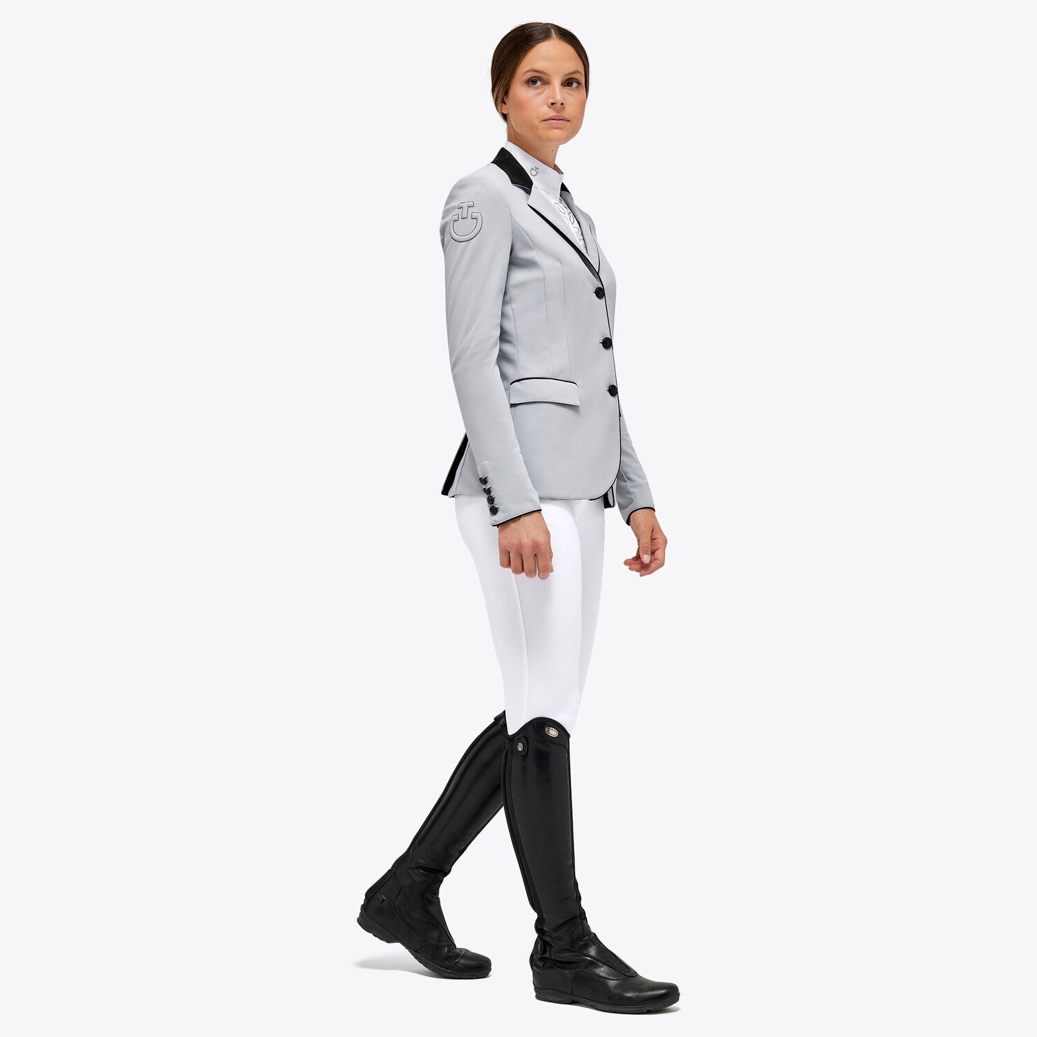 Cavalleria Toscana Women's competition riding jacket. LIGHT GREY-3