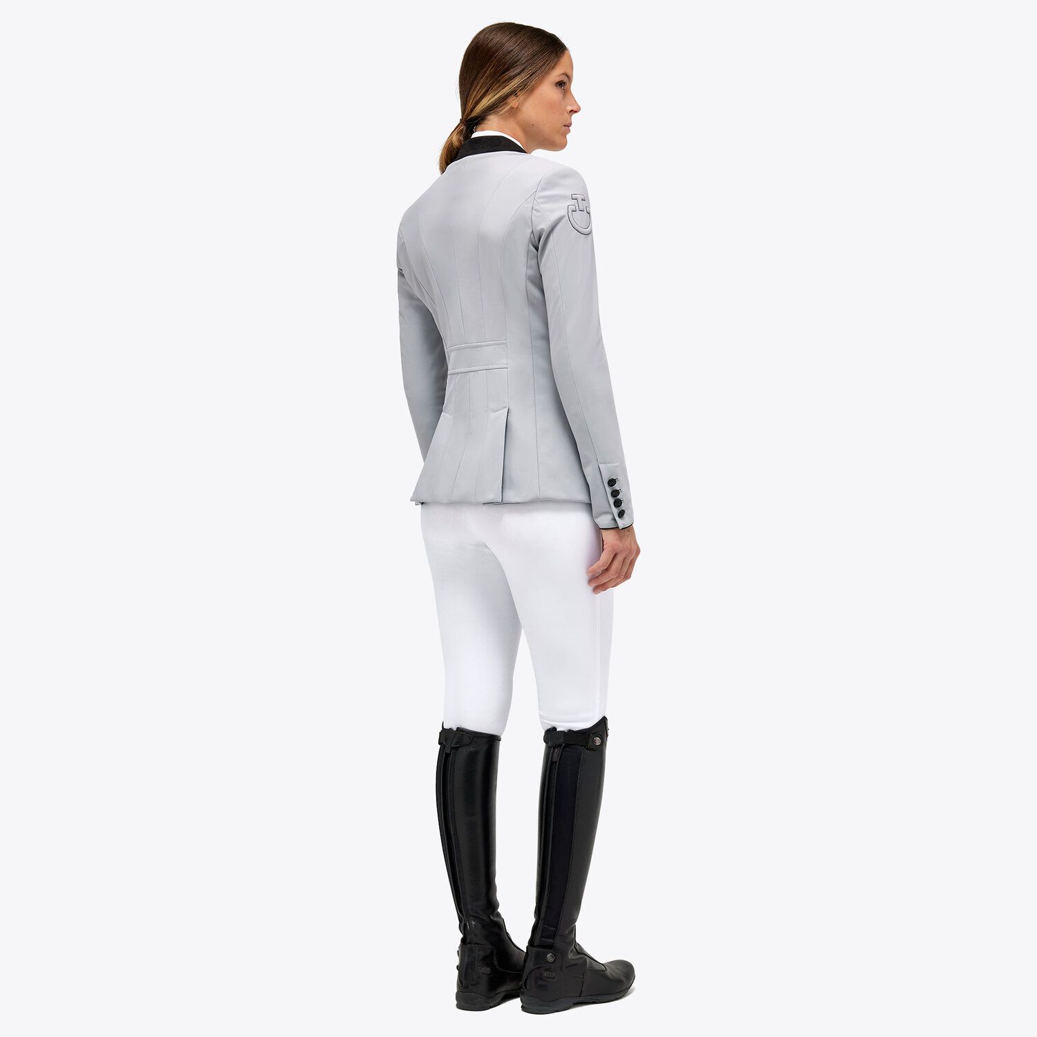 Cavalleria Toscana Women's competition riding jacket. LIGHT GREY-4