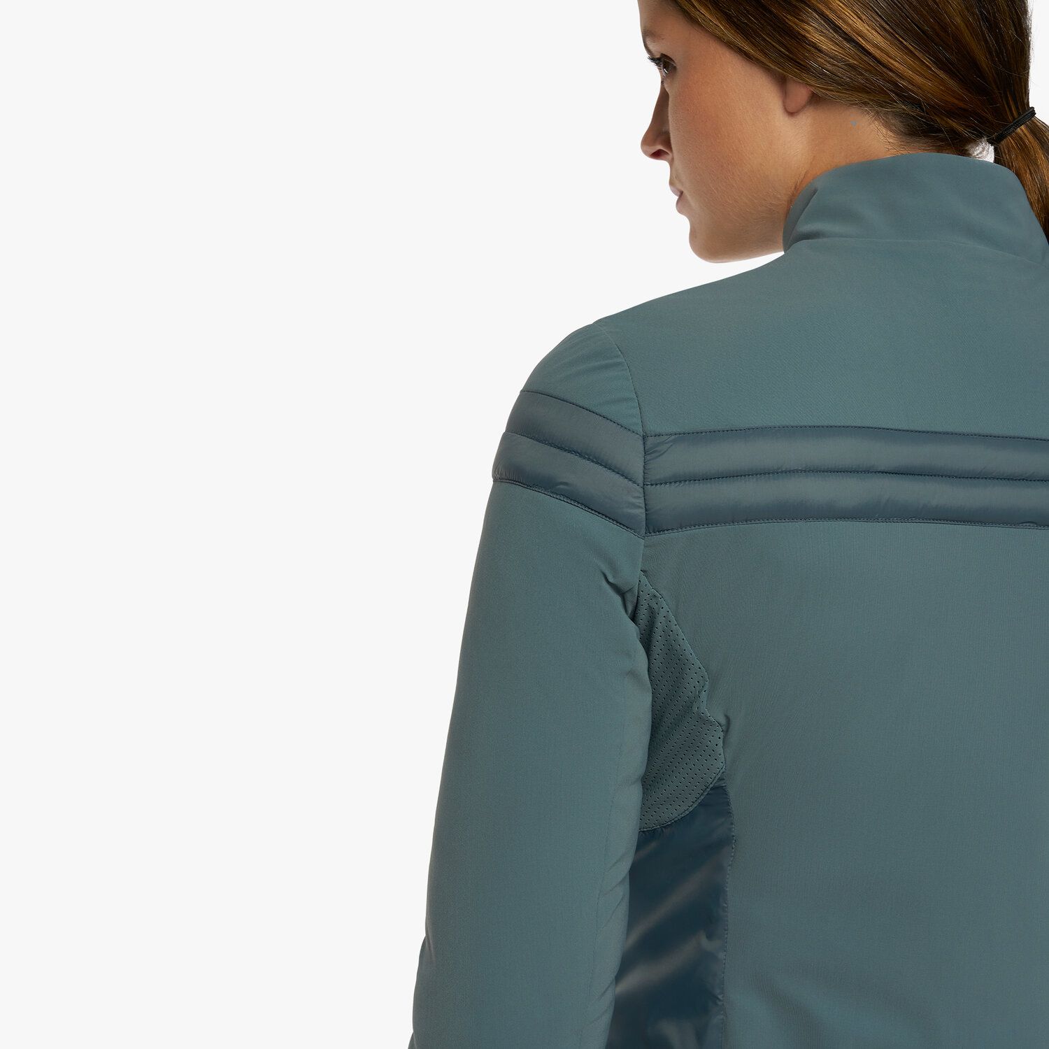 Cavalleria Toscana Women’s jersey insulated jacket with nylon panels PETROLEUM-5
