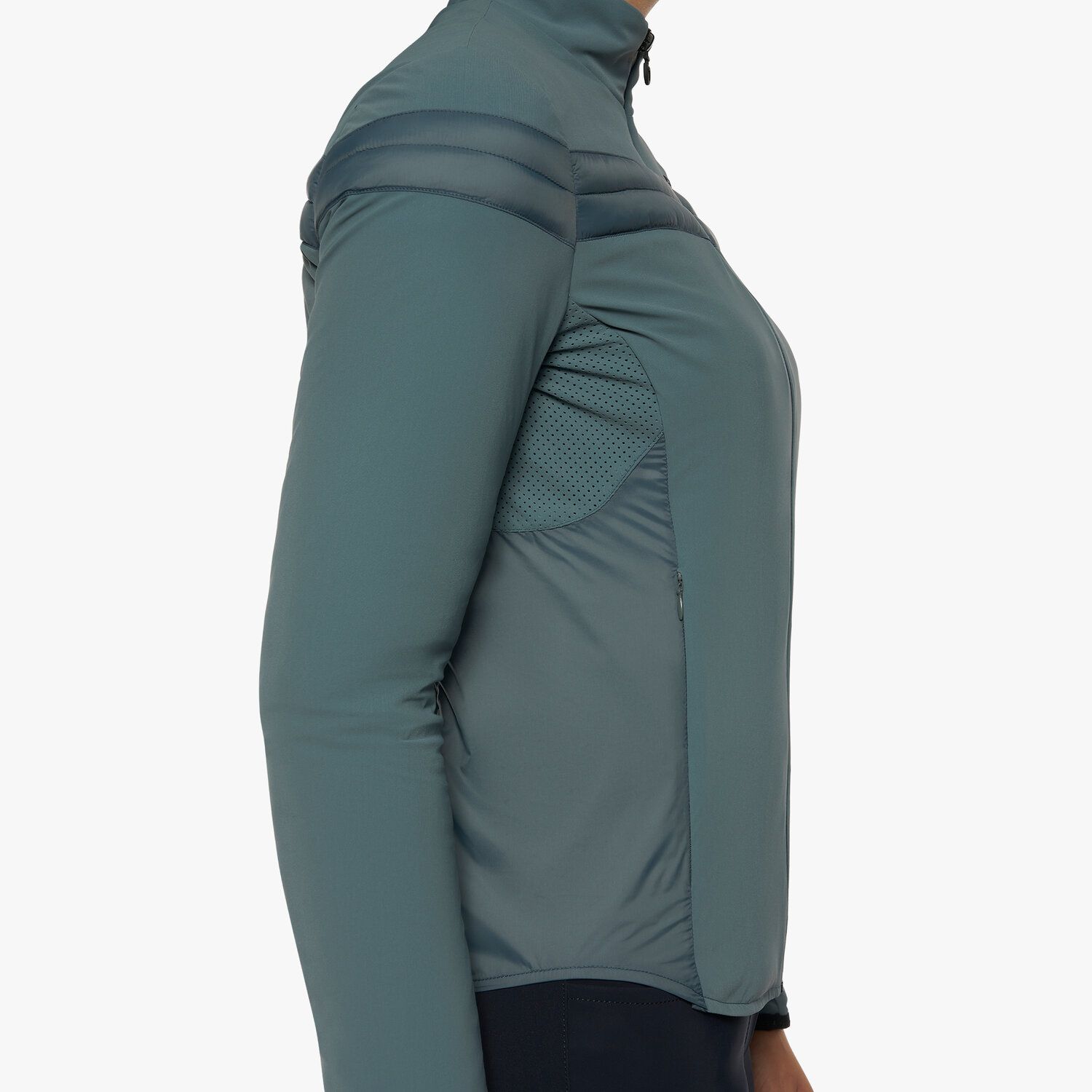 Cavalleria Toscana Women’s jersey insulated jacket with nylon panels PETROLEUM-6