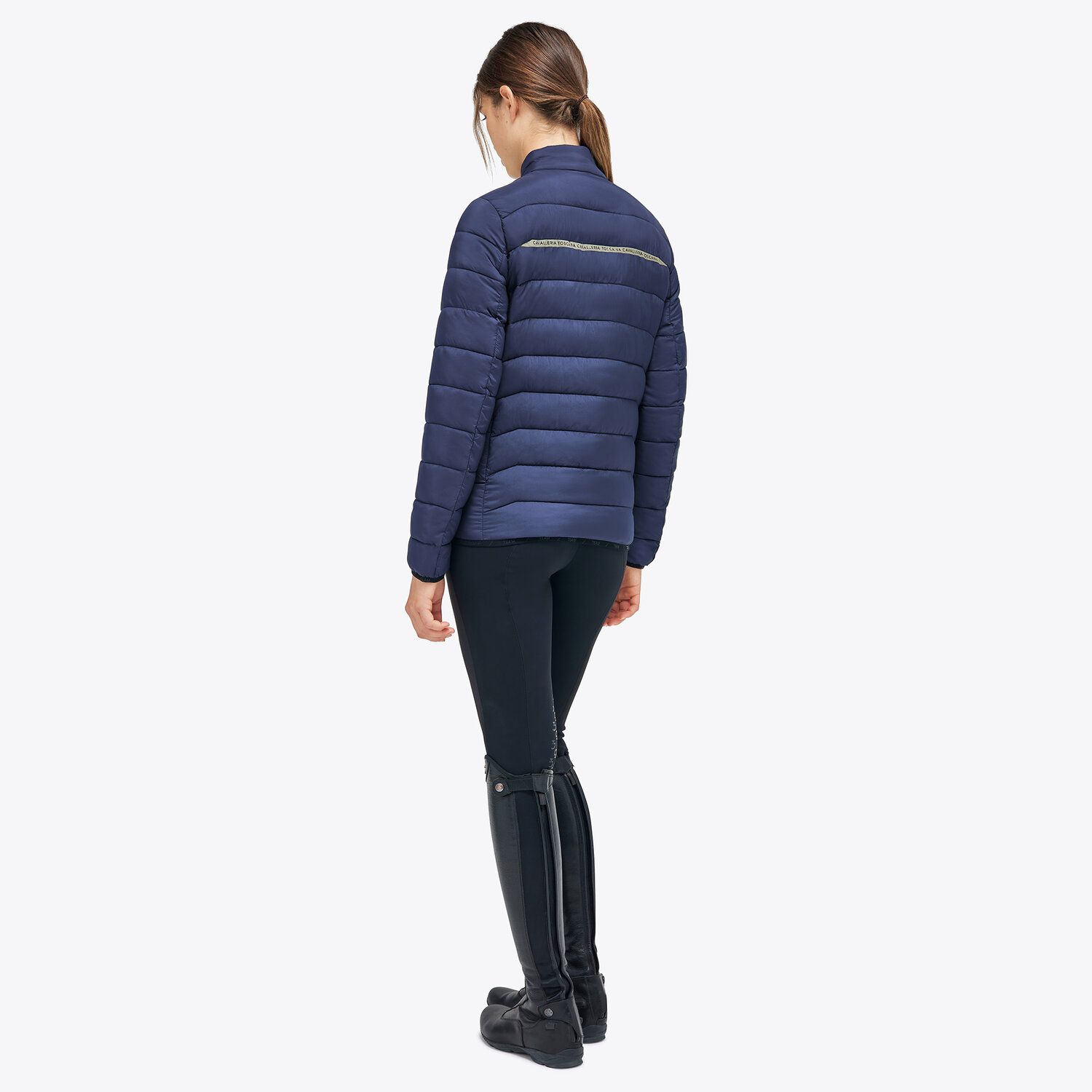 Cavalleria Toscana Women’s quilted nylon puffer jacket SMOKEY BLUE-3