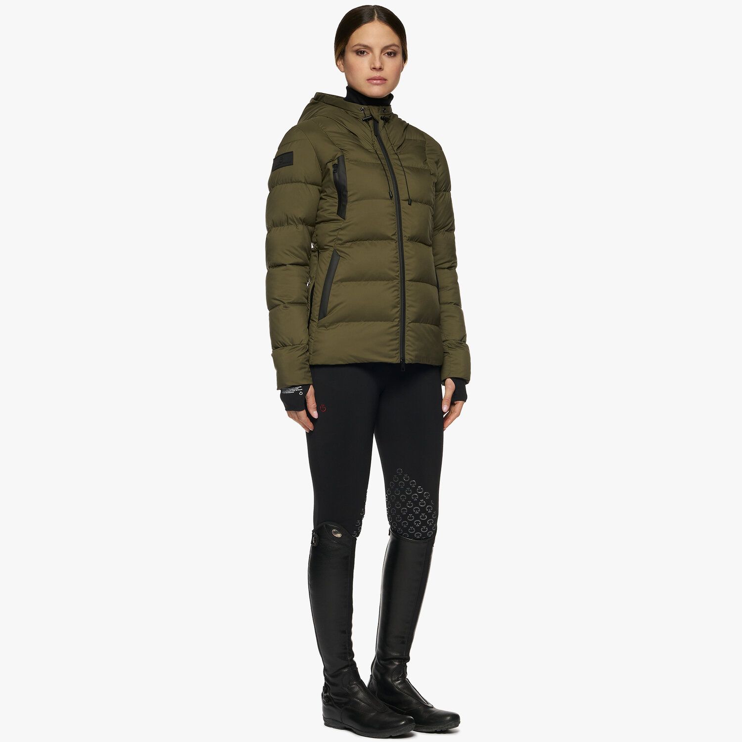 Cavalleria Toscana Women’s quilted nylon puffer jacket FOLIAGE GREEN-1