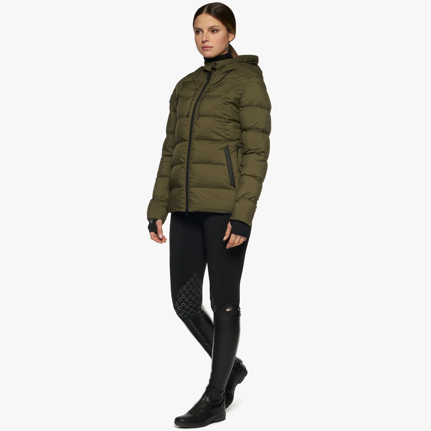 Cavalleria Toscana Women’s quilted nylon puffer jacket FOLIAGE GREEN-4