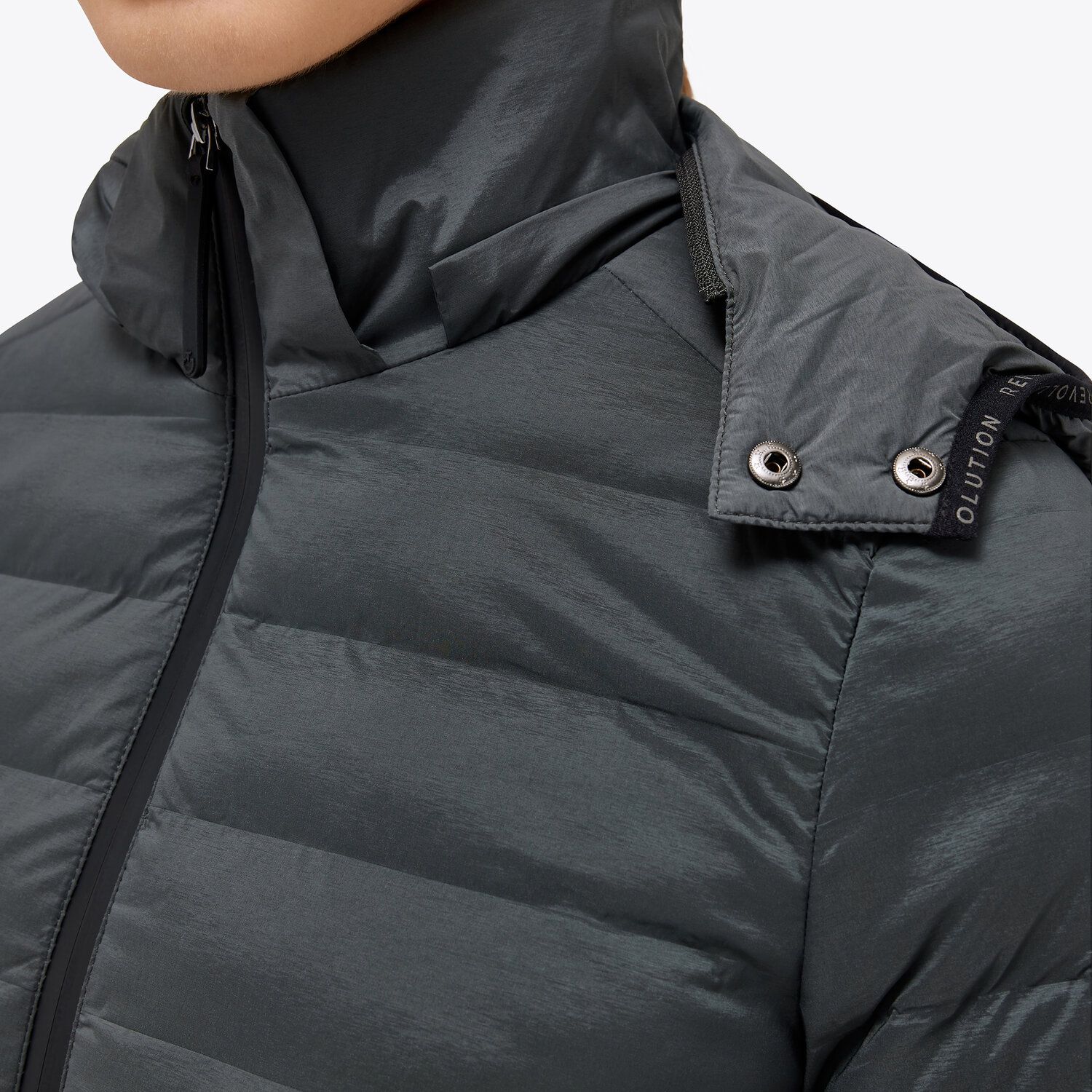 Cavalleria Toscana Puffer jacket with detachable hood CHARCOAL GREY-5