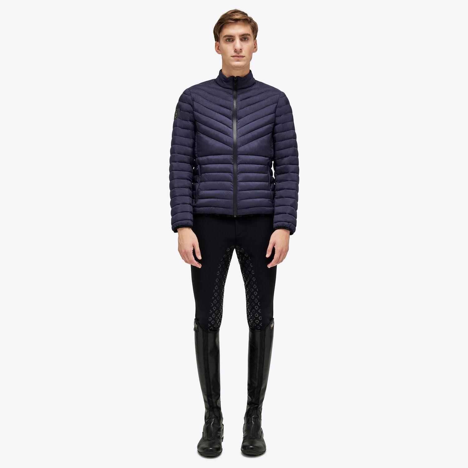 Cavalleria Toscana Men’s puffer jacket in quilted nylon SMOKEY BLUE-1