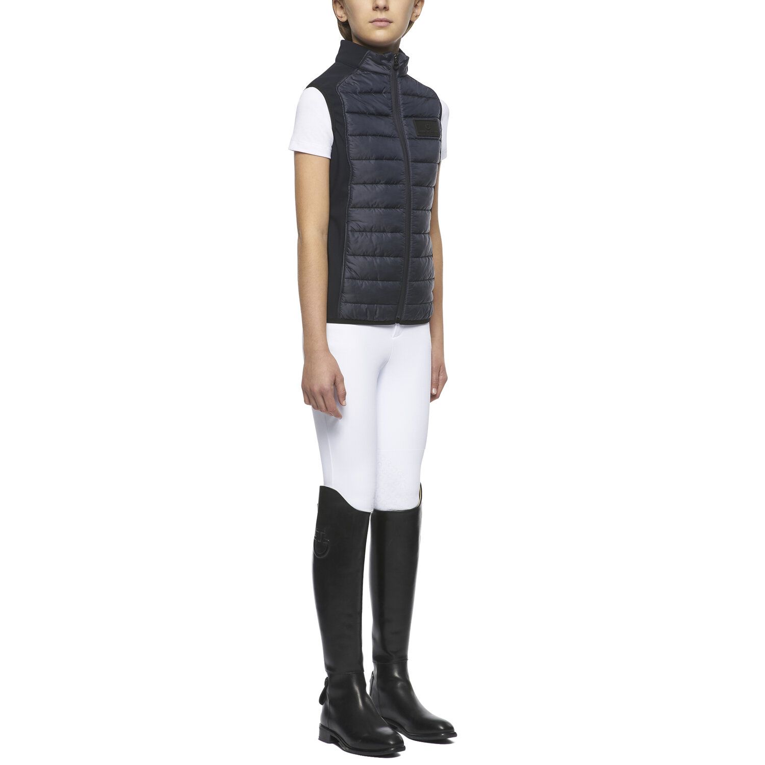 Cavalleria Toscana Girl lightweight puffer vest w/zip NAVY-2