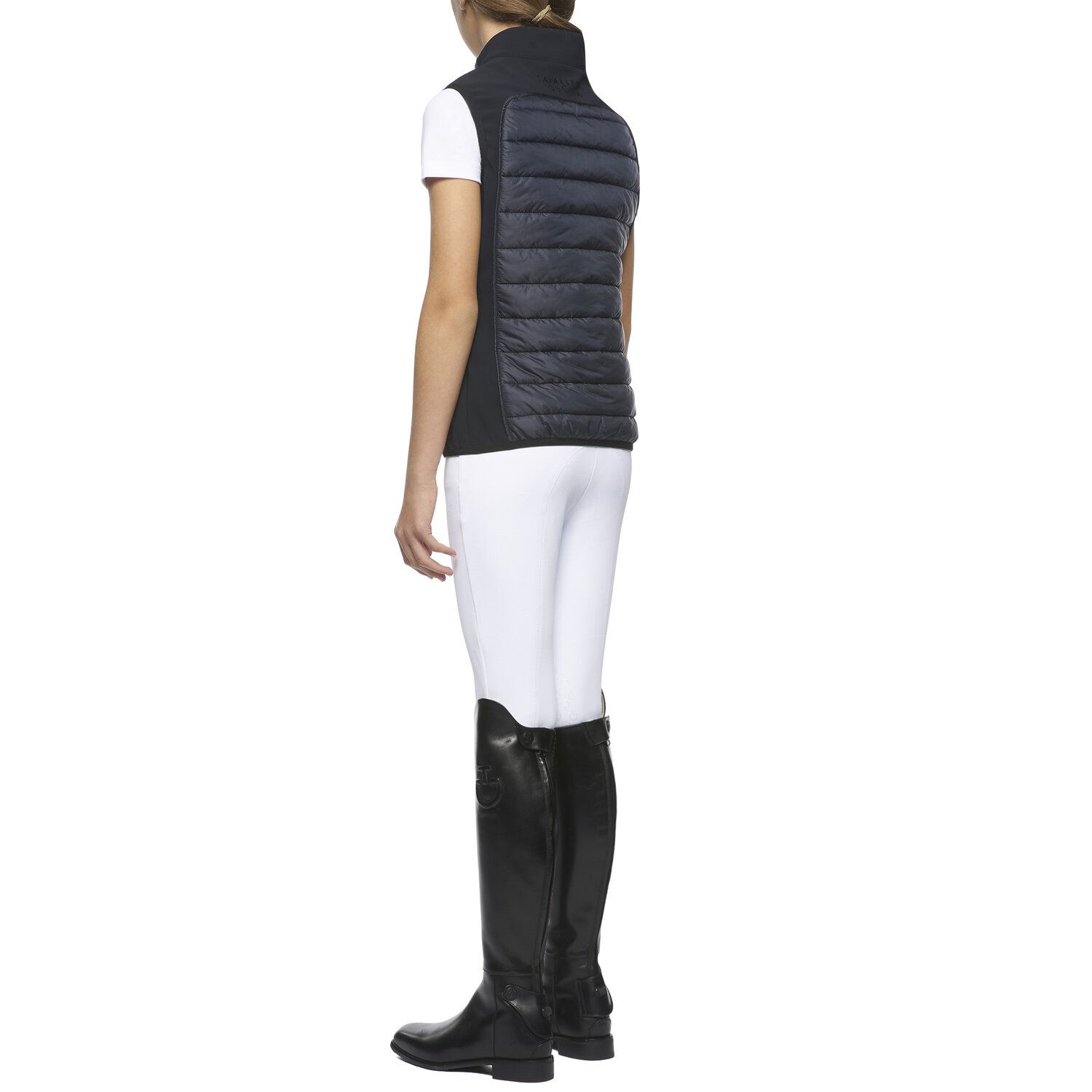 Cavalleria Toscana Girl lightweight puffer vest w/zip NAVY-3