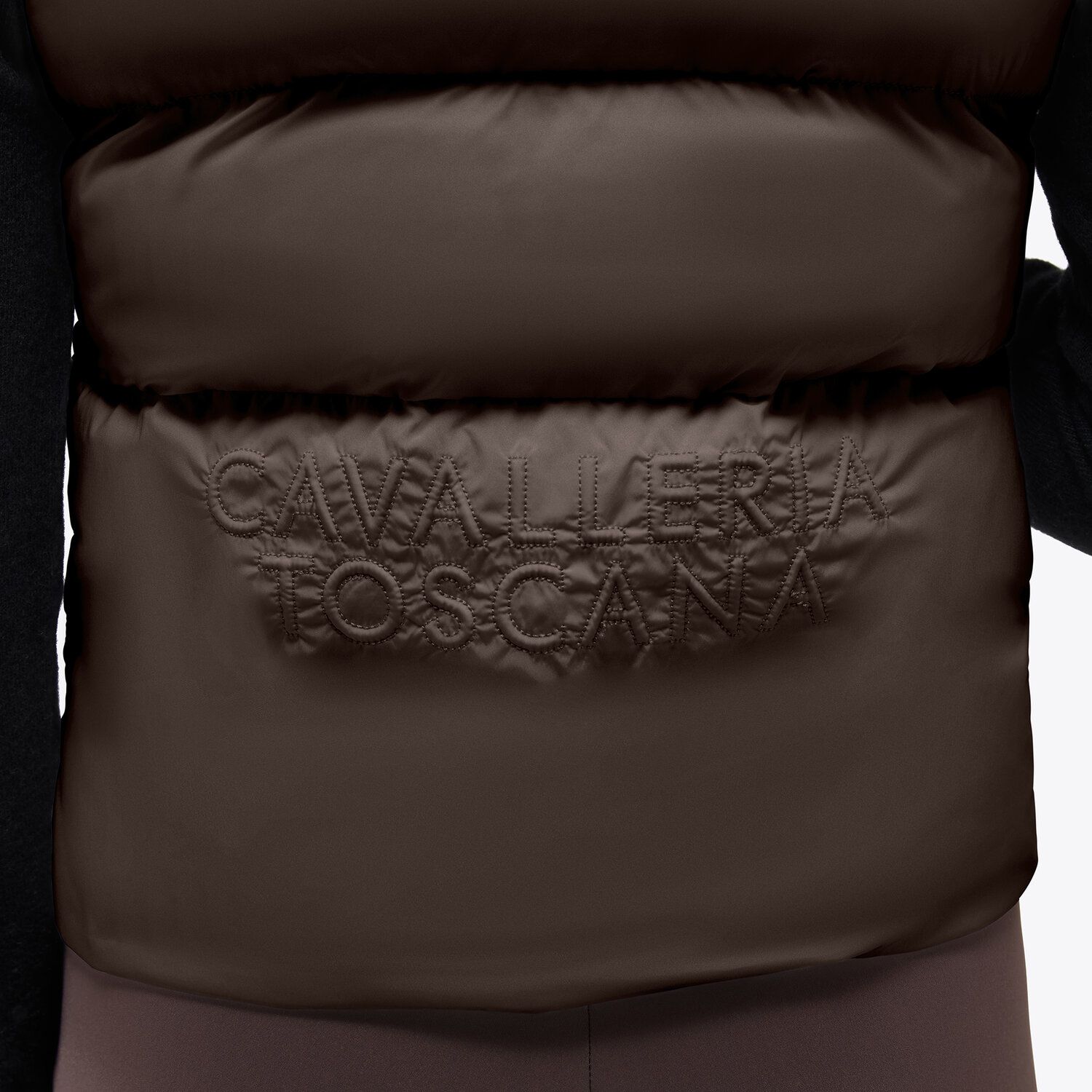 Cavalleria Toscana Women's sleeveless down jacket DARK CHOCOLATE-3