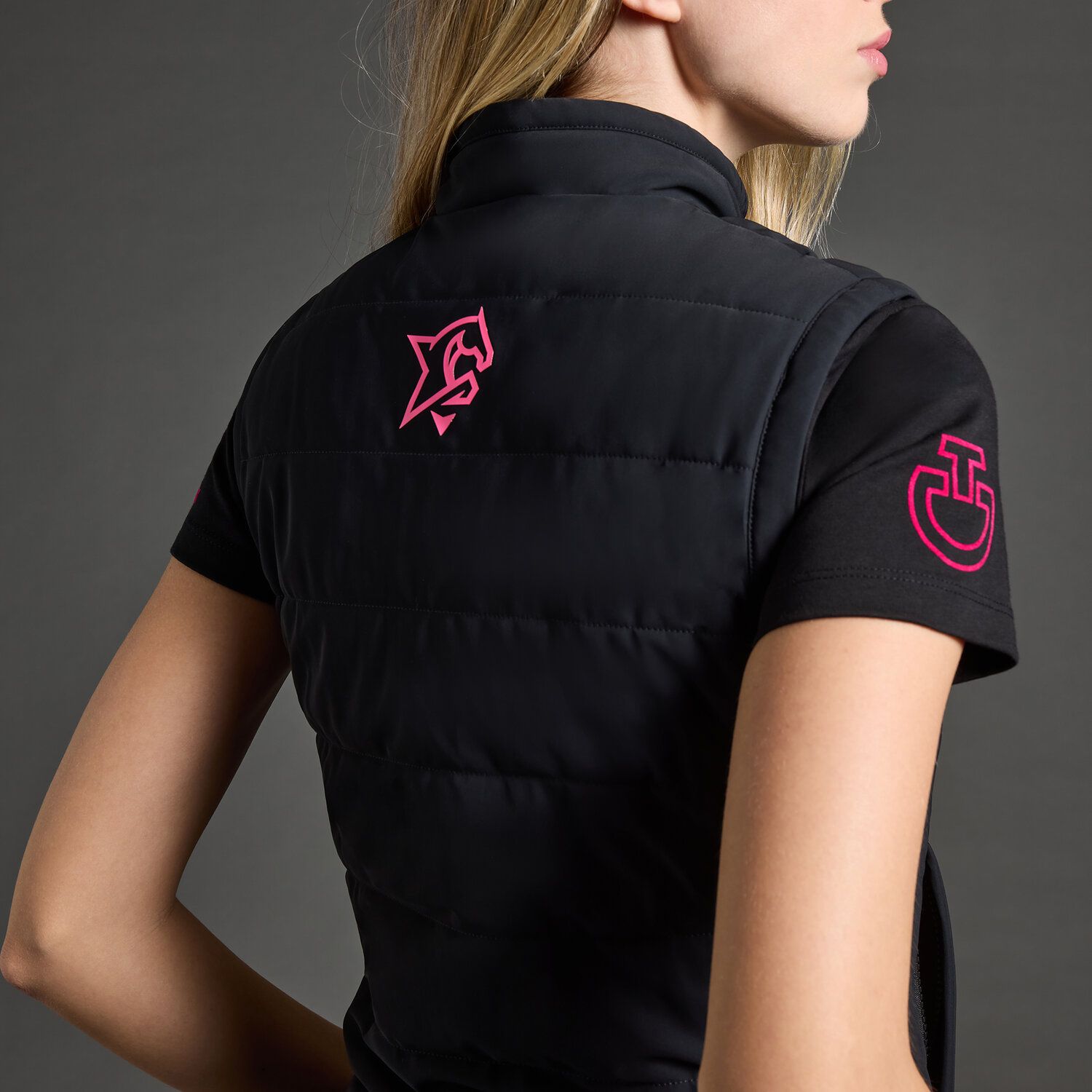 Cavalleria Toscana Women's Vest CT x Iron Dames BLACK / PINK-5