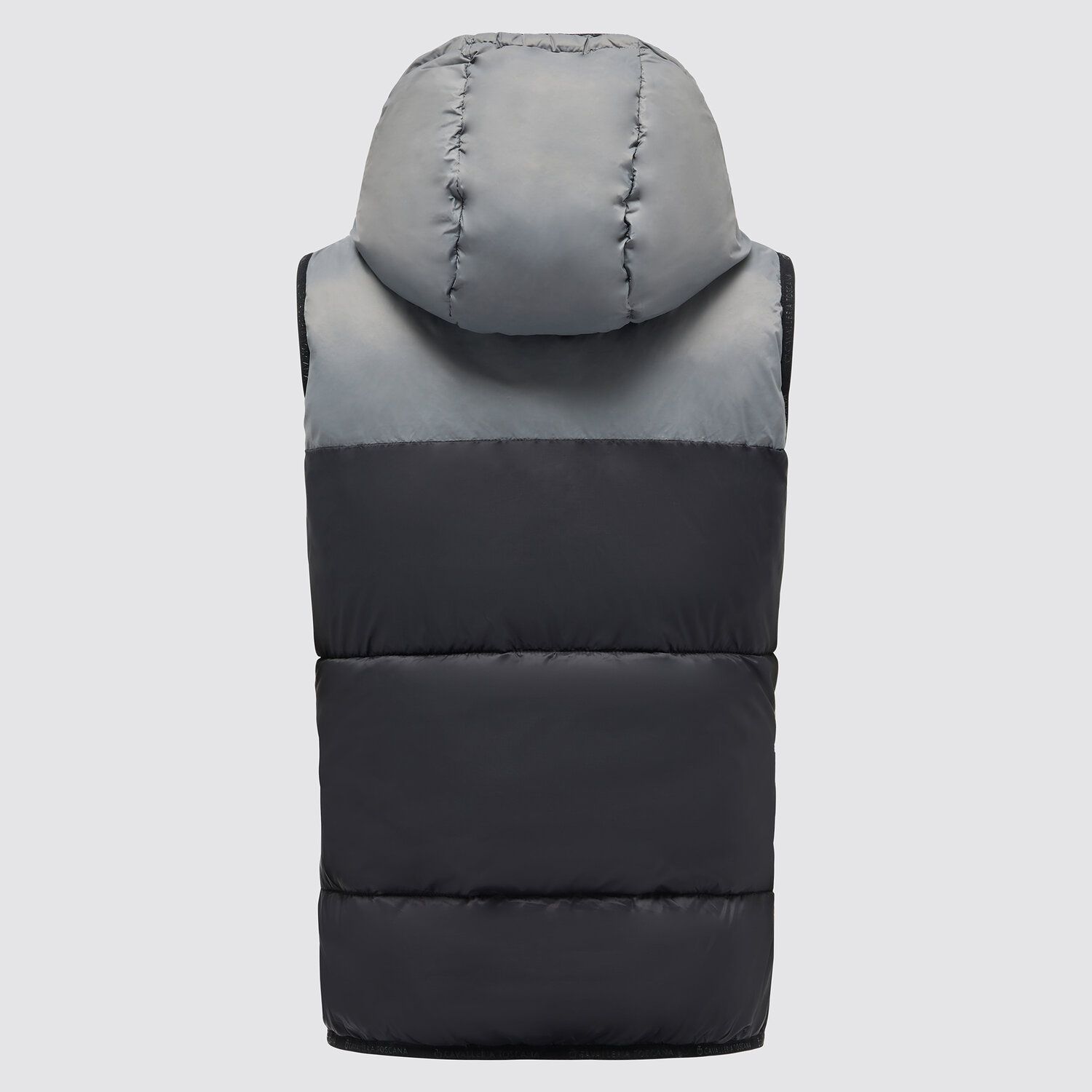 Cavalleria Toscana CT Unisex Nylon Hooded Puffer Vest BLACK/DARK GREY-2