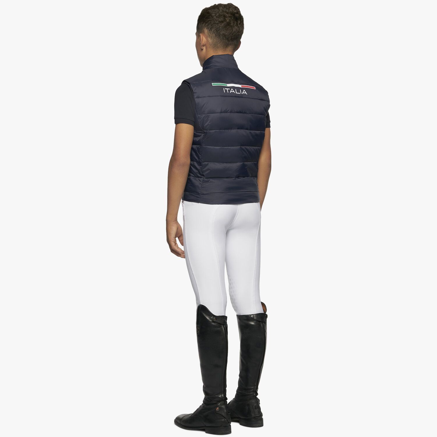 Cavalleria Toscana Girl / Boy lightweight FISE puffer vest NAVY-3
