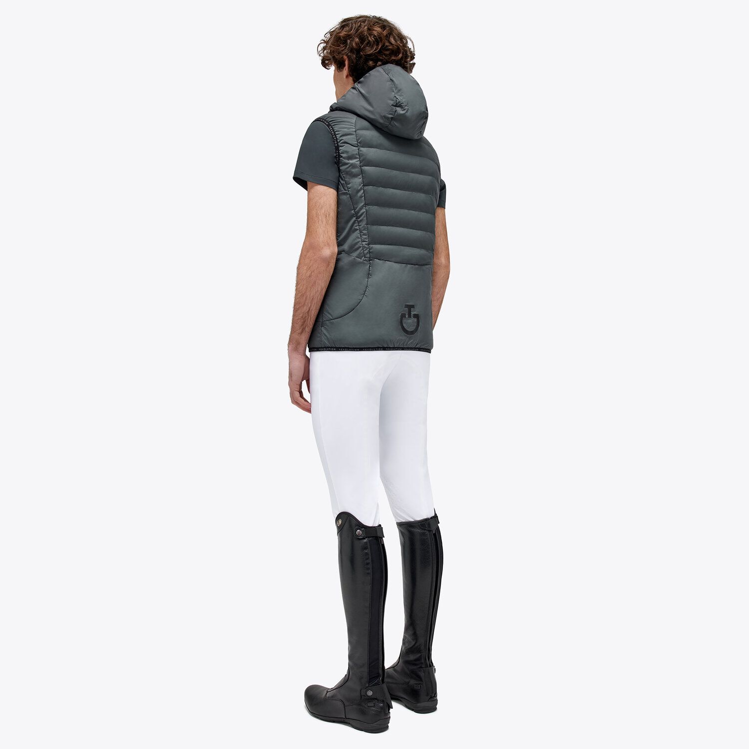 Cavalleria Toscana Nylon quilted gilet REVOLUTION CHARCOAL GREY-2