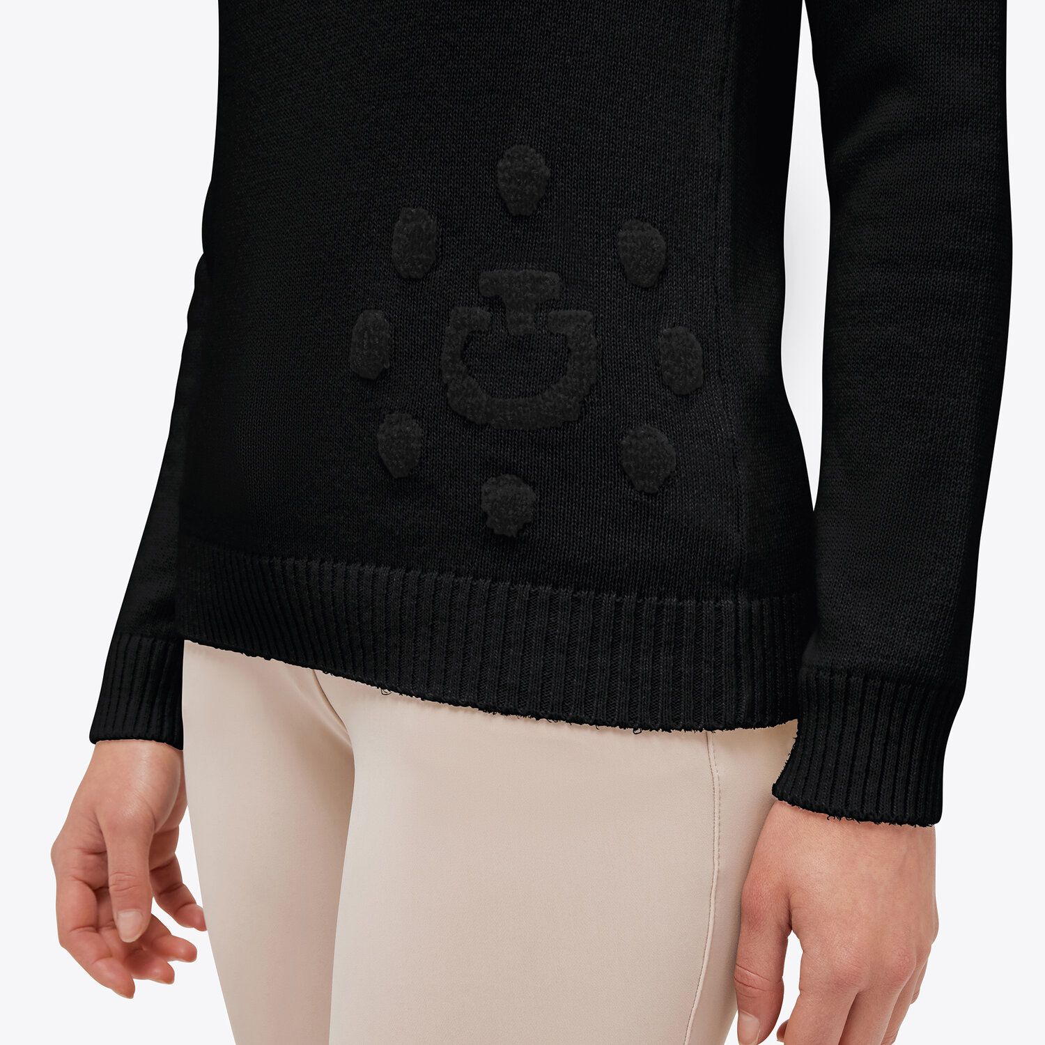 Cavalleria Toscana Men's turtleneck sweater with zip BLACK-3