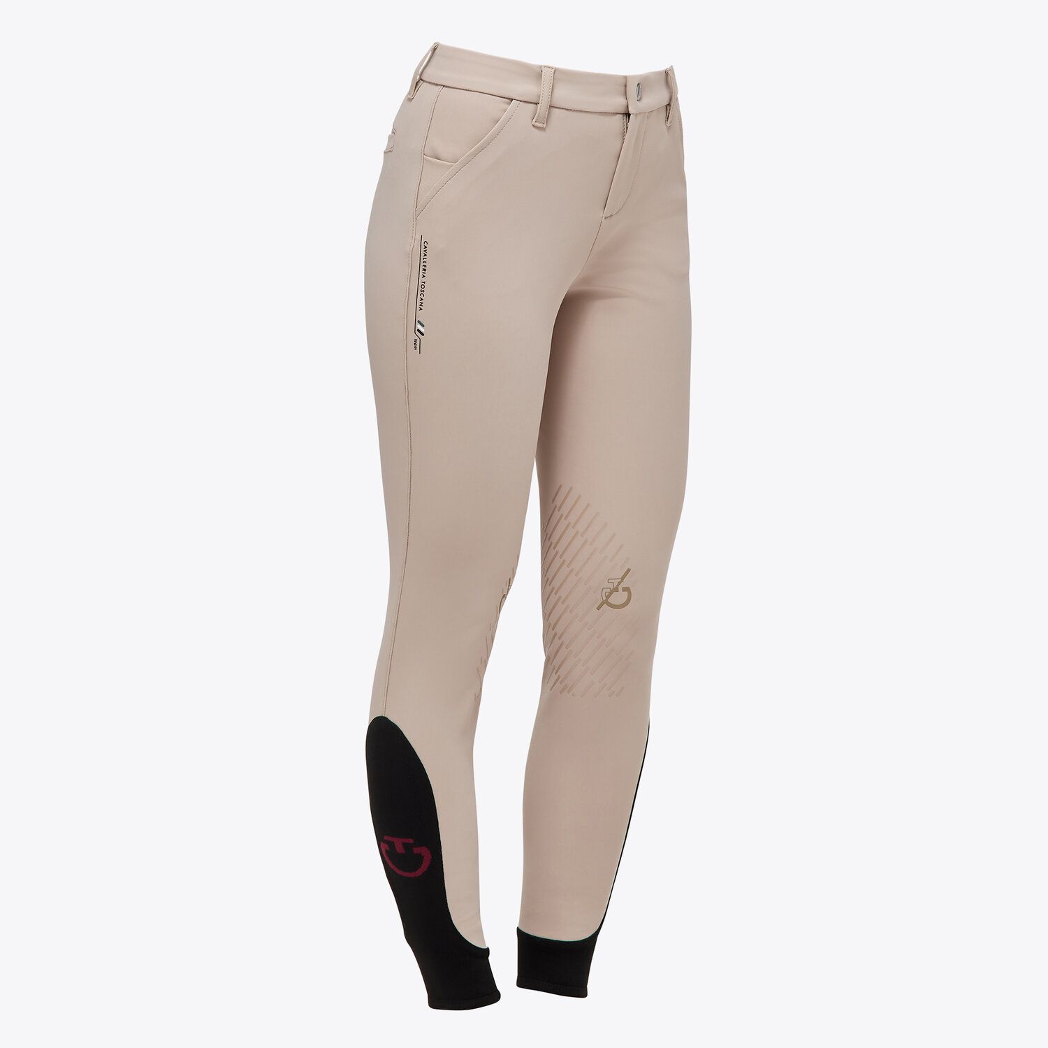 Cavalleria Toscana Girls’ riding breeches in four-way stretch technical fabric BEIGE-2