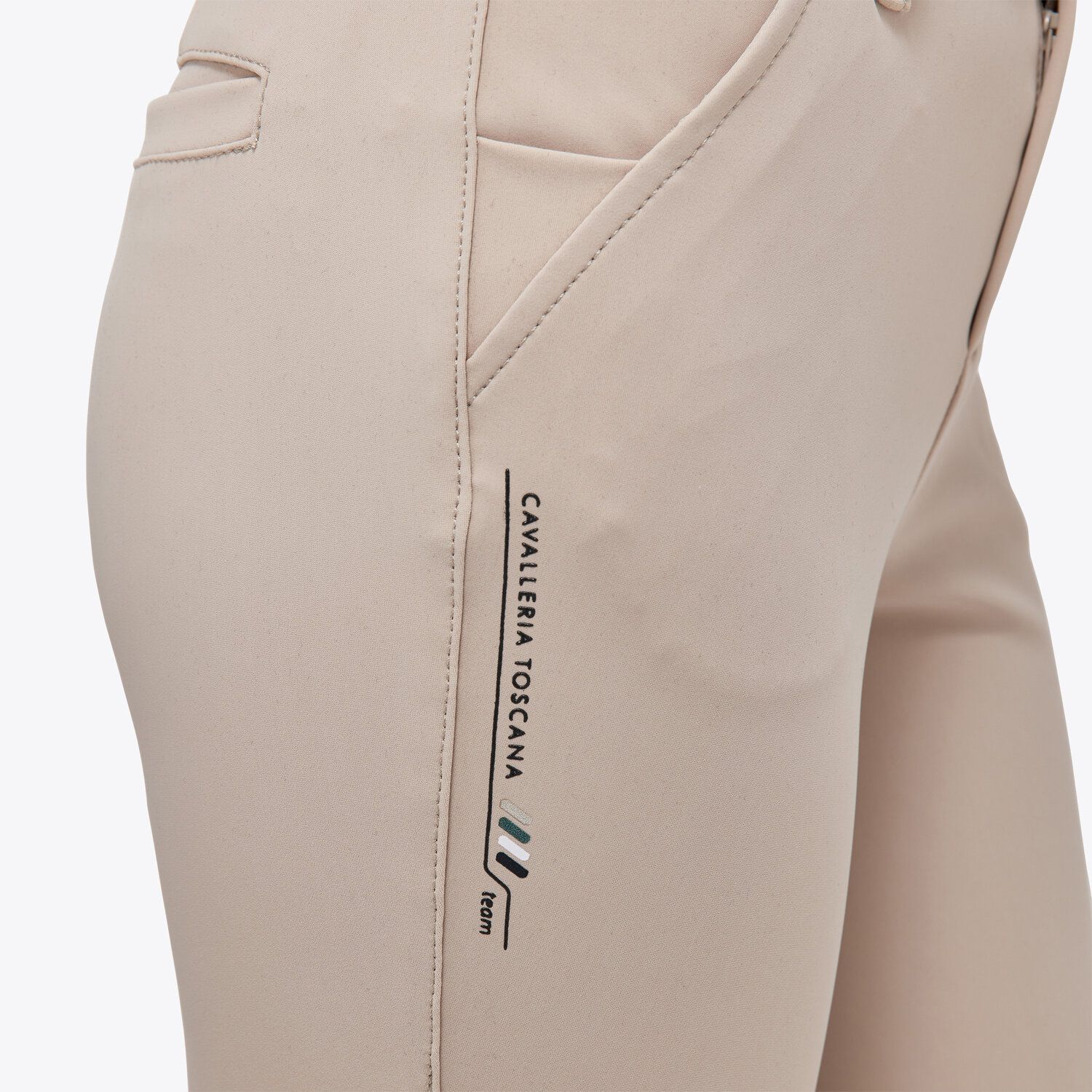 Cavalleria Toscana Girls’ riding breeches in four-way stretch technical fabric BEIGE-5