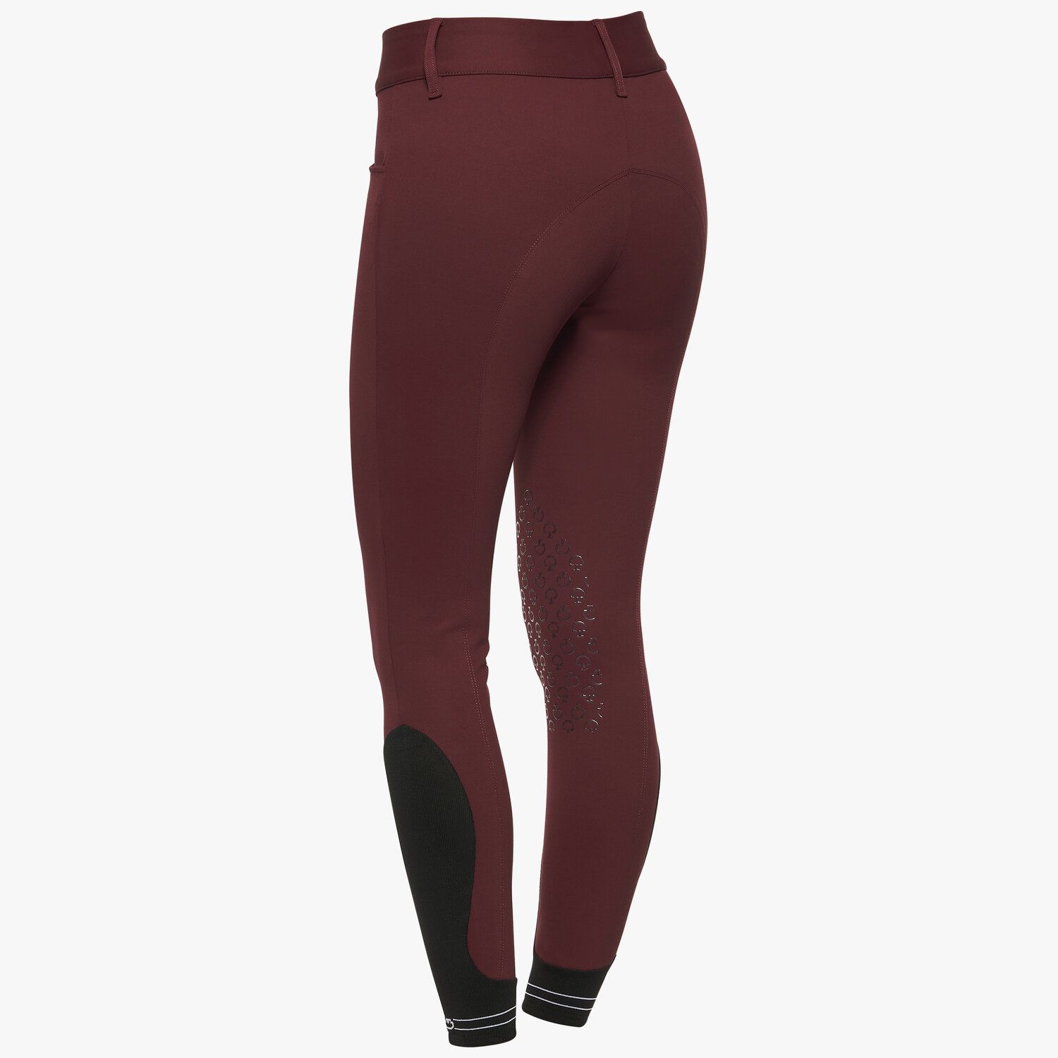 Cavalleria Toscana Women`s jumping breeches with perforated logo tape BORDEAUX-3