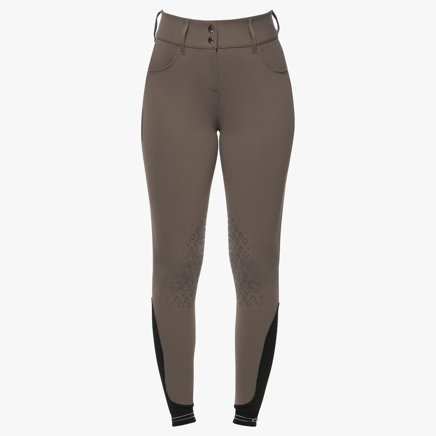 Cavalleria Toscana Women`s jumping breeches with perforated logo tape TORTORA-2
