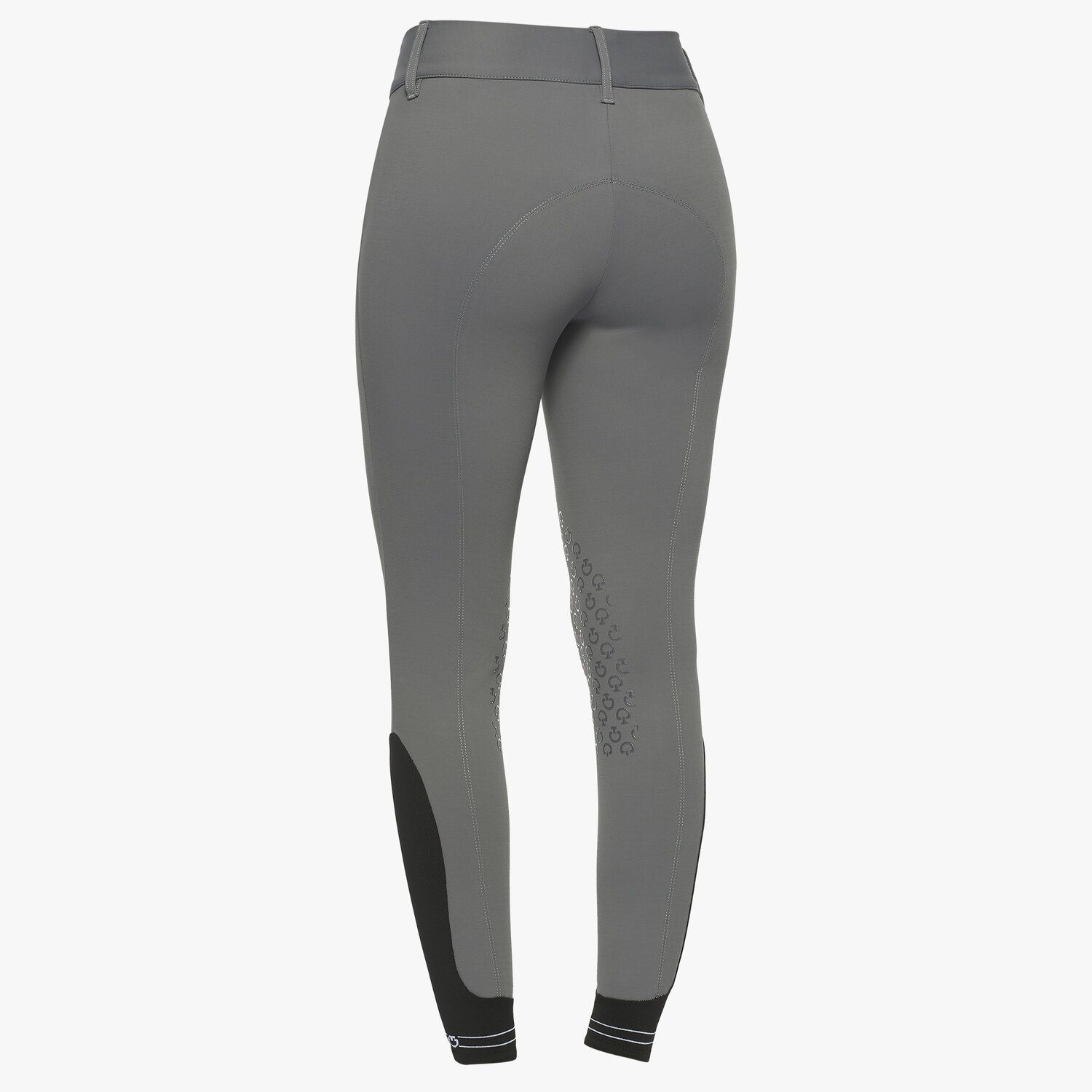 Cavalleria Toscana Women`s jumping breeches with perforated logo tape GREY-3