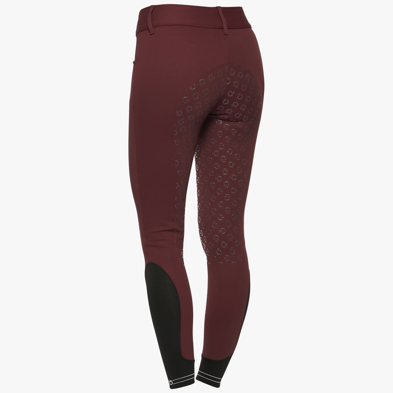 Cavalleria Toscana Women's dressage breeches with perforated logo tape BORDEAUX-3