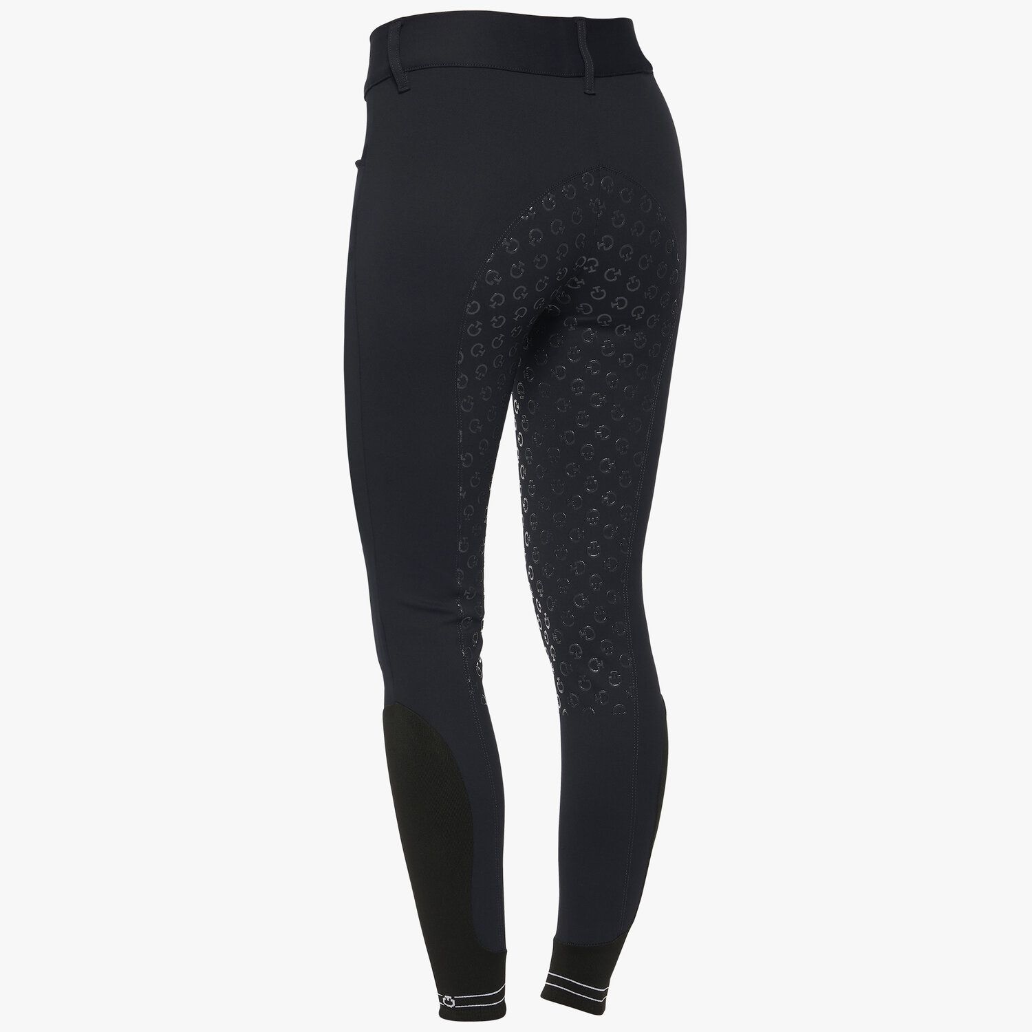 Cavalleria Toscana Women's dressage breeches with perforated logo tape NAVY-2
