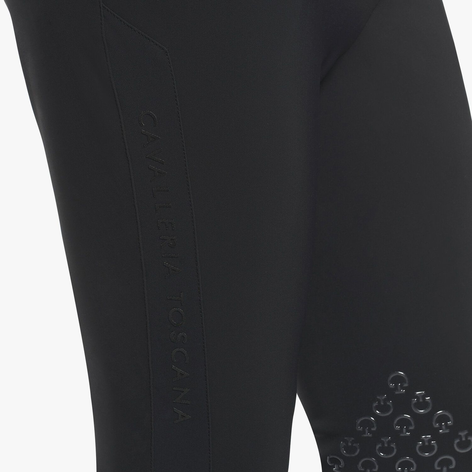 Cavalleria Toscana Men`s jumping breeches with embroidery logo BLACK-4