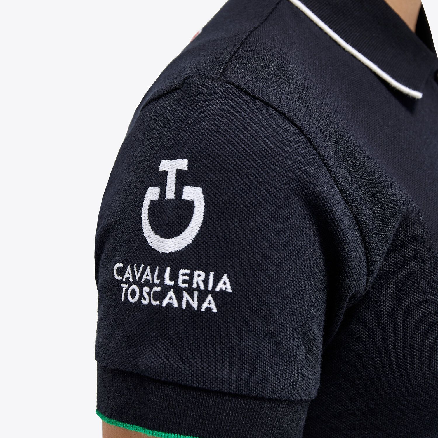 Cavalleria Toscana FISE polo shirt for girls in piqué cotton NAVY-4