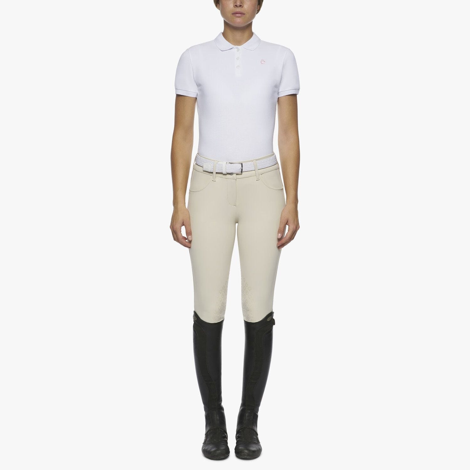 Polo donna a maniche corte con scritta