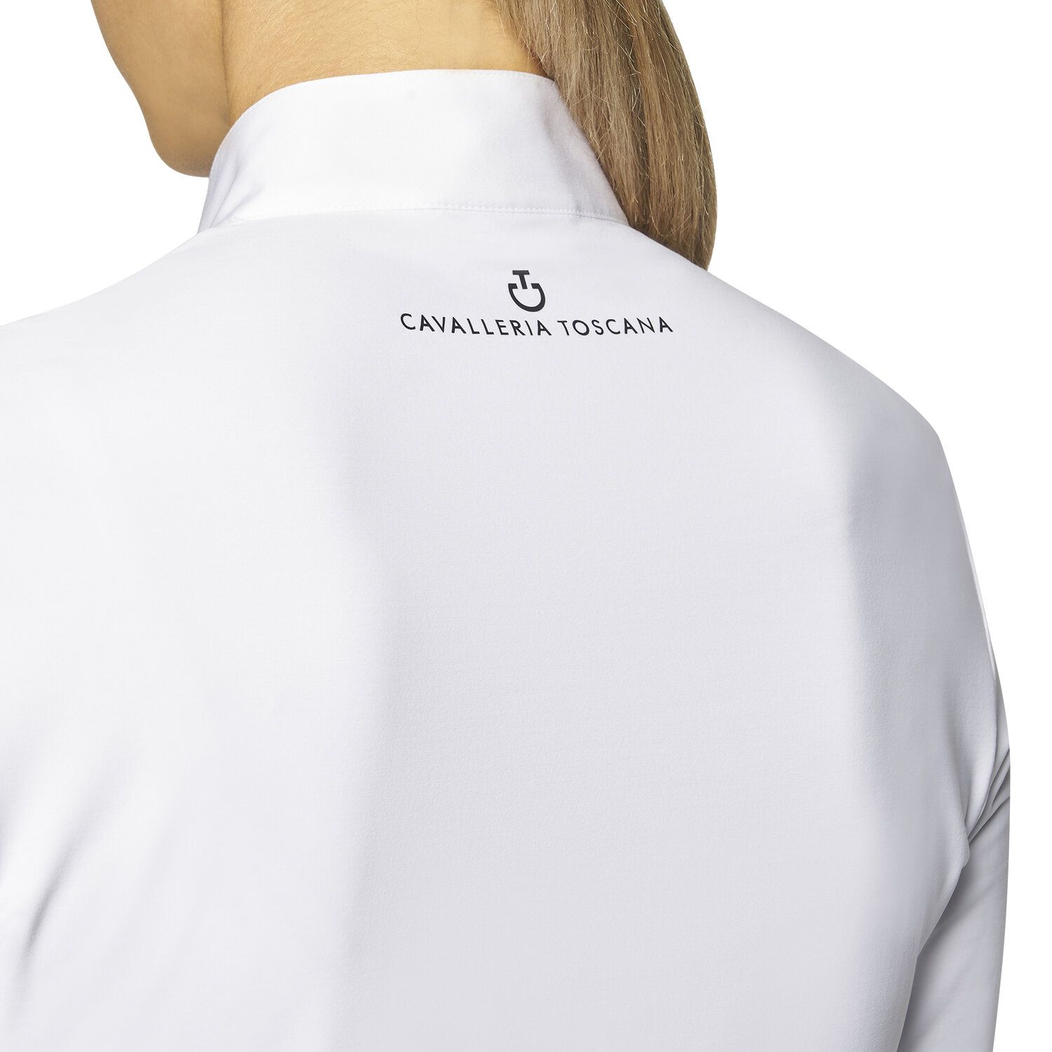 Cavalleria Toscana Women's competition polo long sleeve WHITE-5