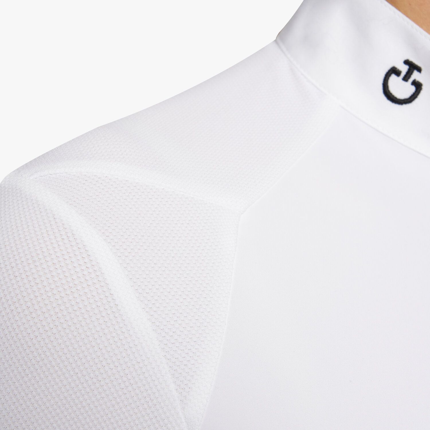 Cavalleria Toscana Women’s performance jersey show shirt with a zip WHITE-6