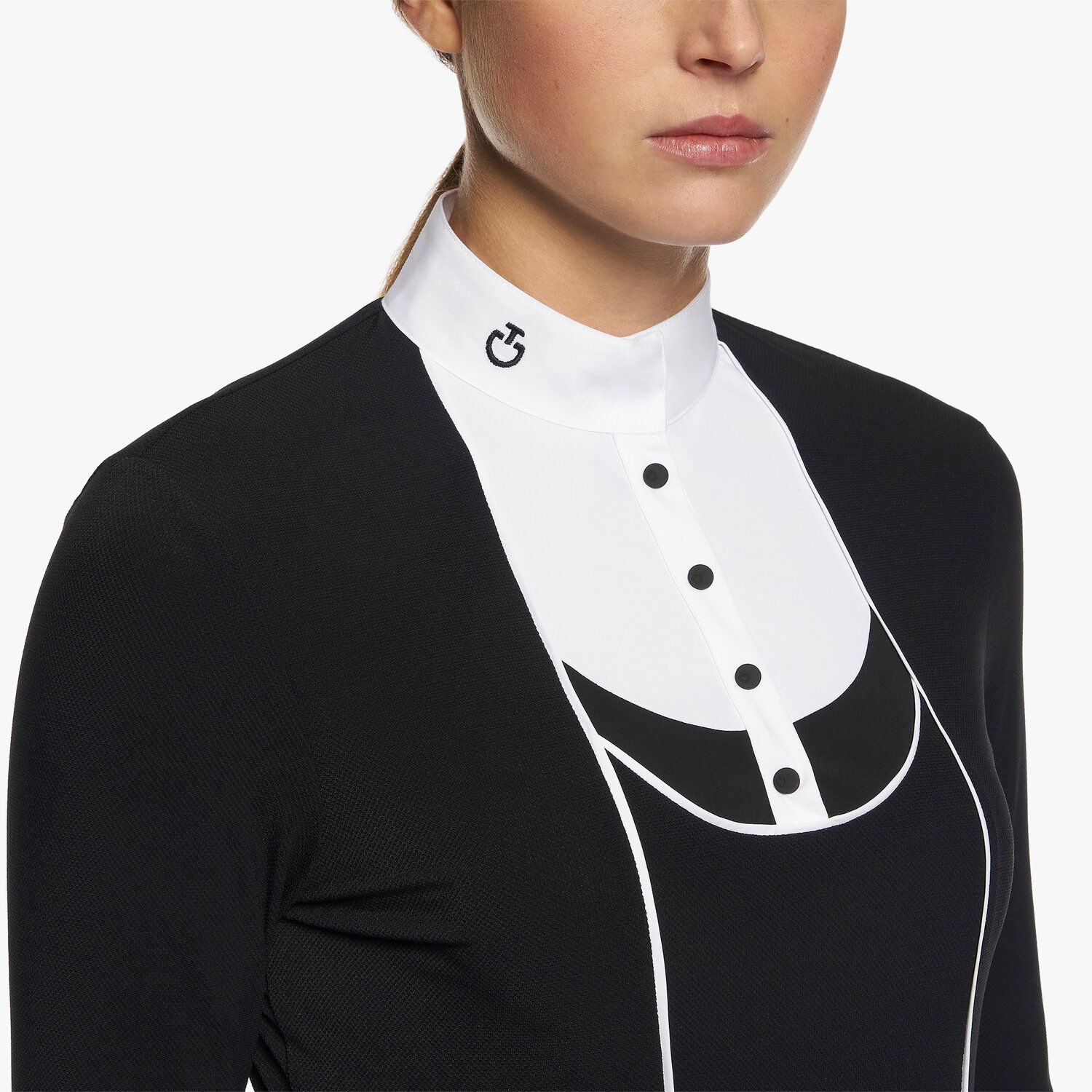 Cavalleria Toscana Women’s jersey show shirt with buttons BLACK-6