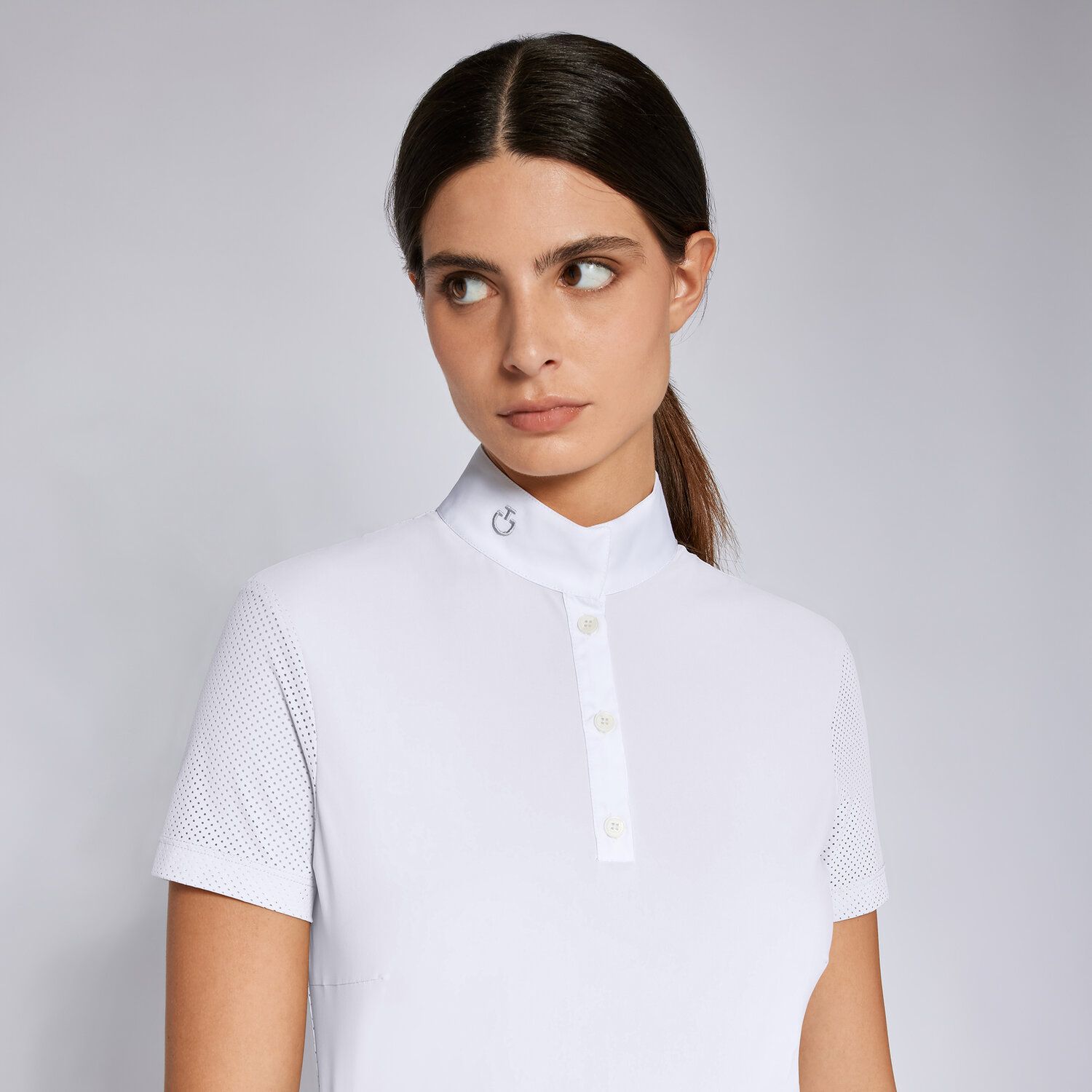 Cavalleria Toscana Women's competition polo shirt WHITE-3