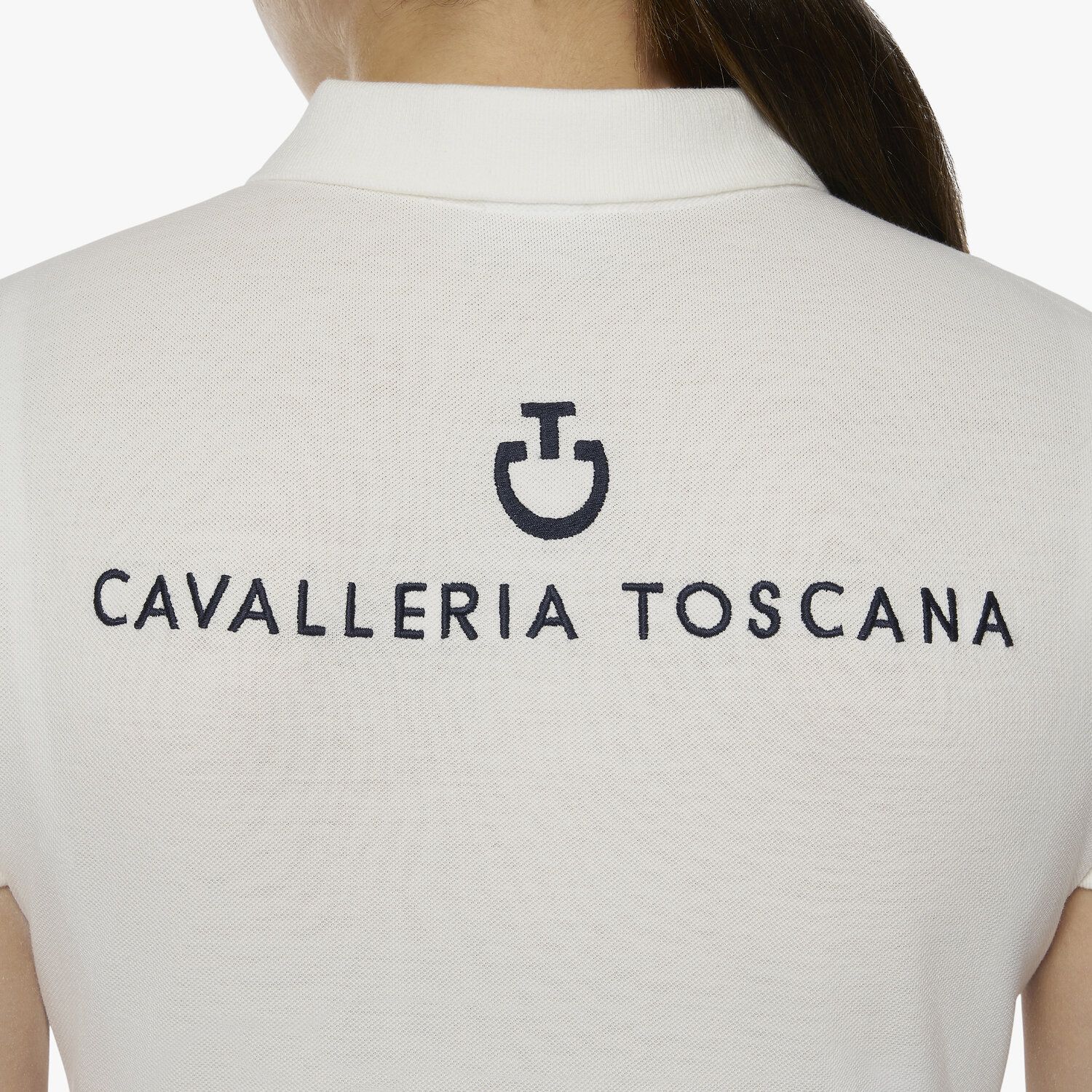 Cavalleria Toscana Women's FISE training polo WHITE-6