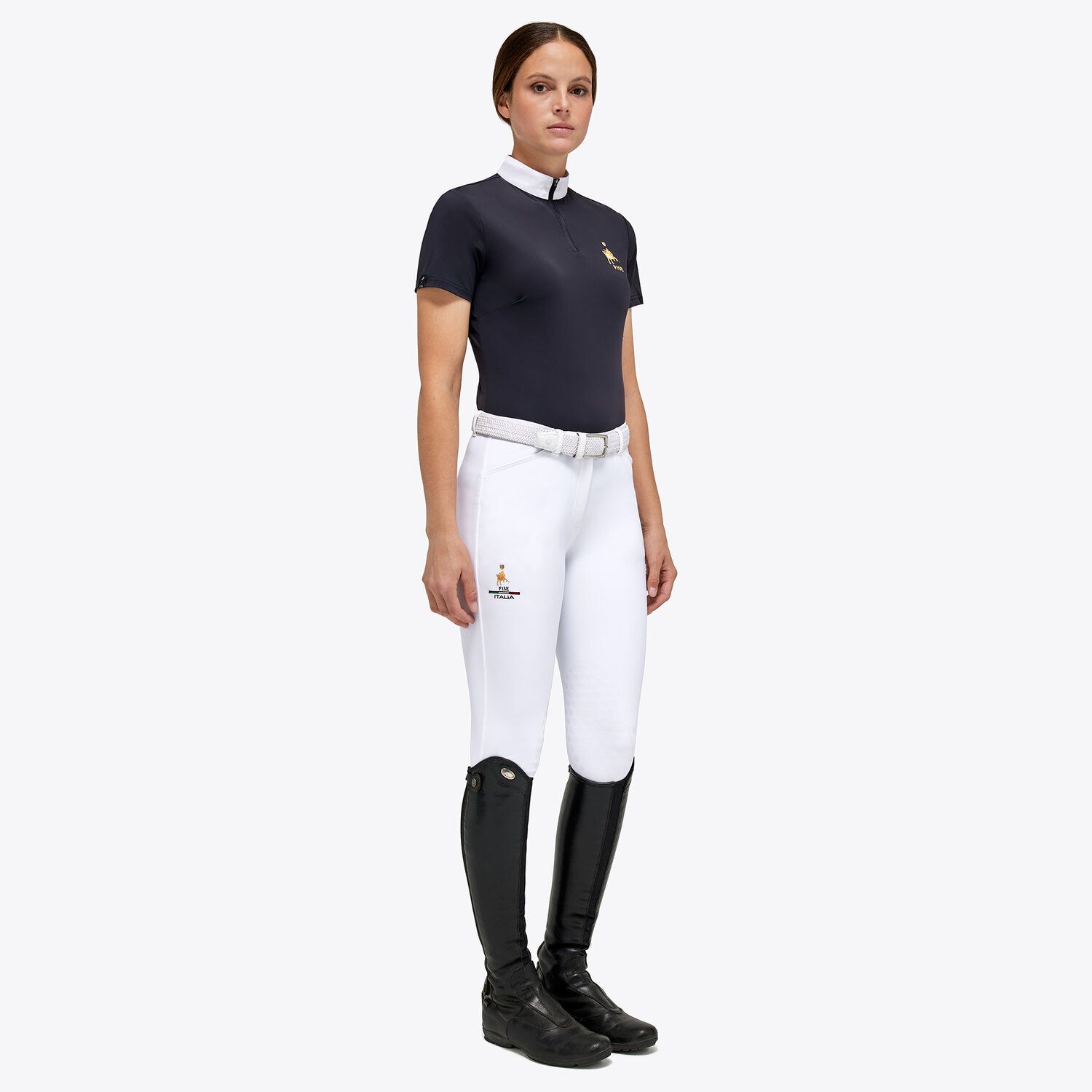 Cavalleria Toscana Women's Fise competition Polo NAVY-2