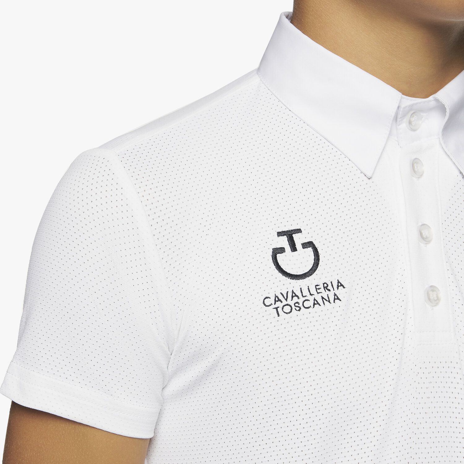 Cavalleria Toscana Boy's FISE polo shirt WHITE-5