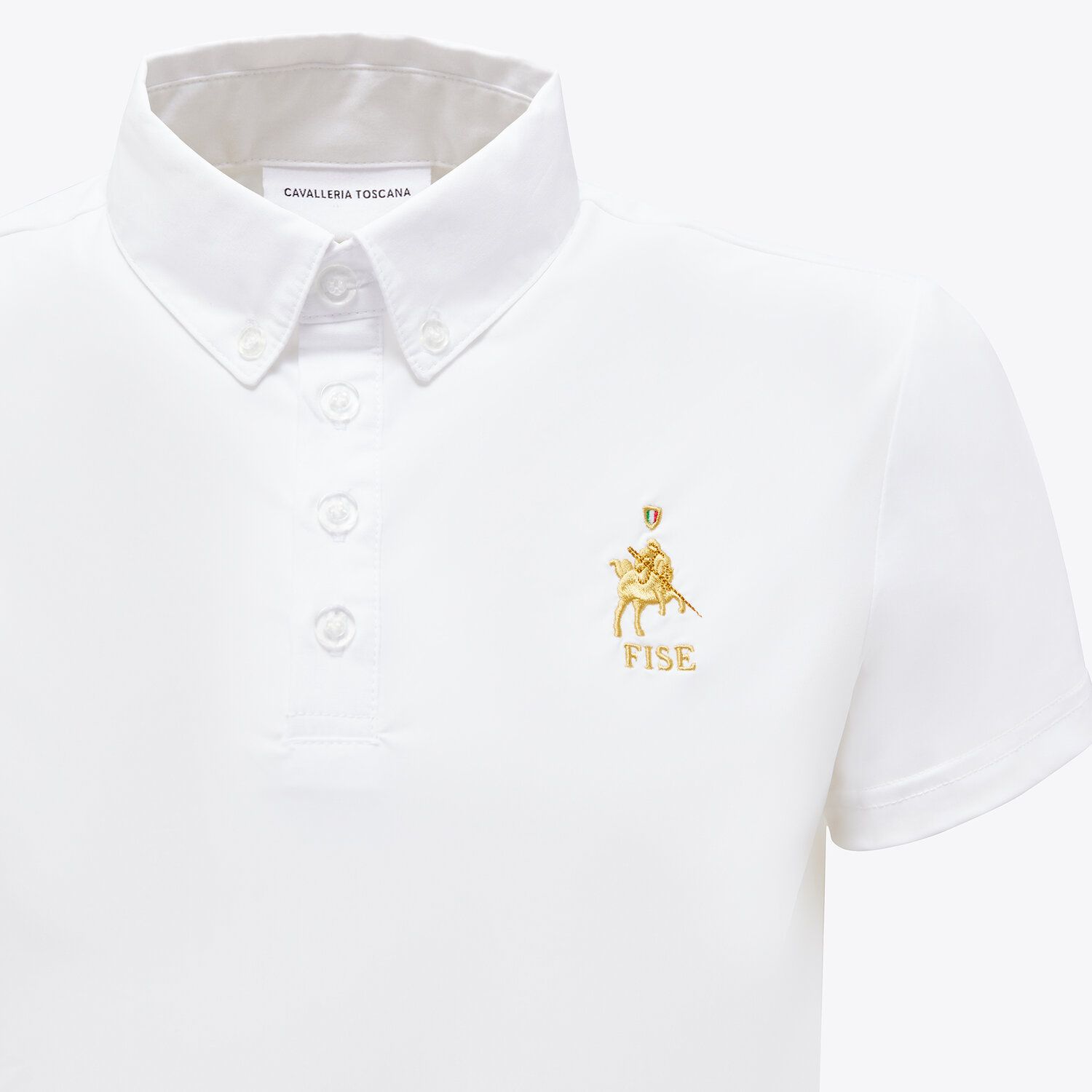 Cavalleria Toscana Boy's FISE polo shirt WHITE-3