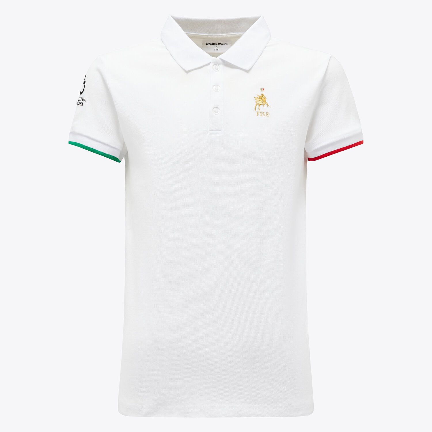 Cavalleria Toscana FISE short sleeved training Polo for boys WHITE-1